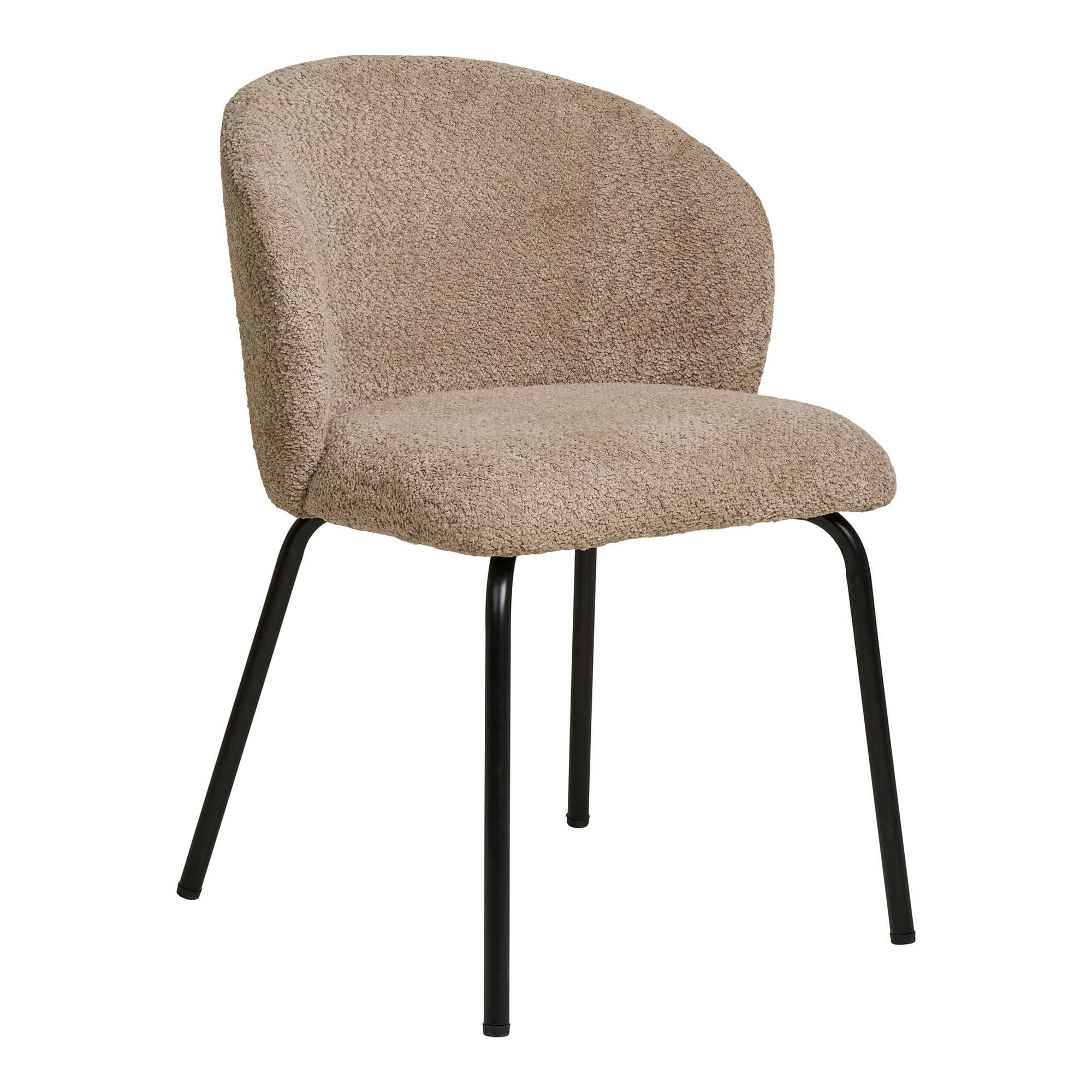 HOUSE NORDIC Safira matstol - beige bouclé polyestertyg och svart stål