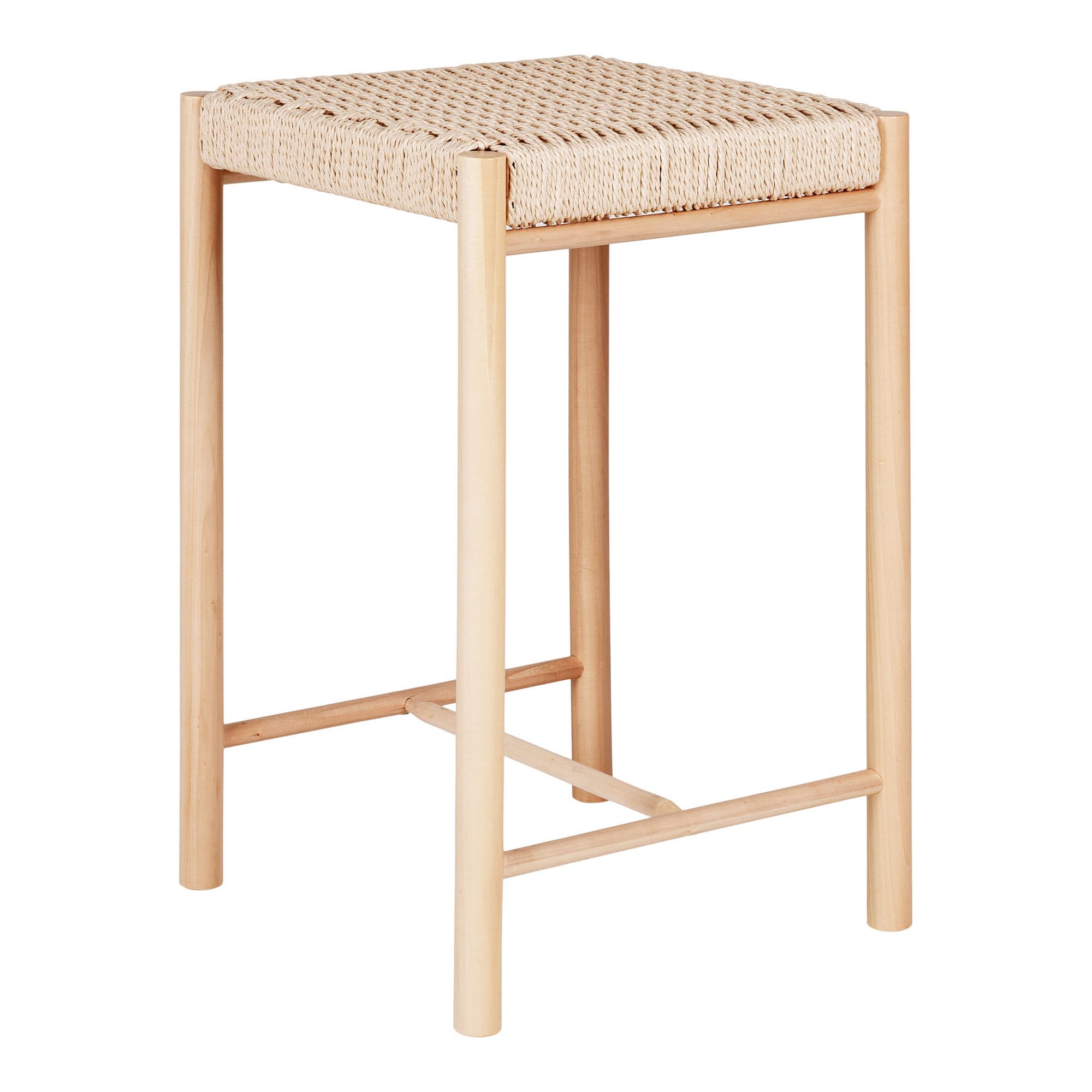 HOUSE NORDIC Abano Counter Chair - Counter stol i poppel med sits i naturlig rotting, naturlig