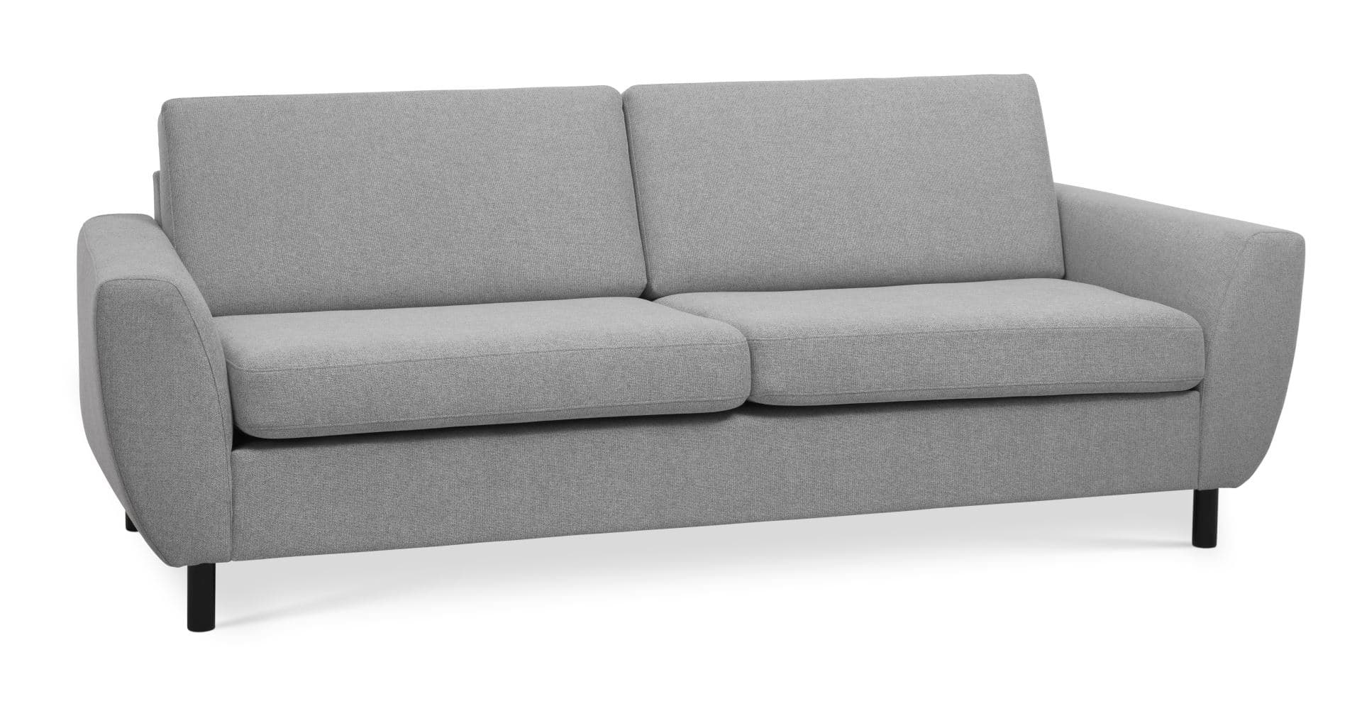 Wendy 2,5-sits soffa - grått polyestertyg och svart trä