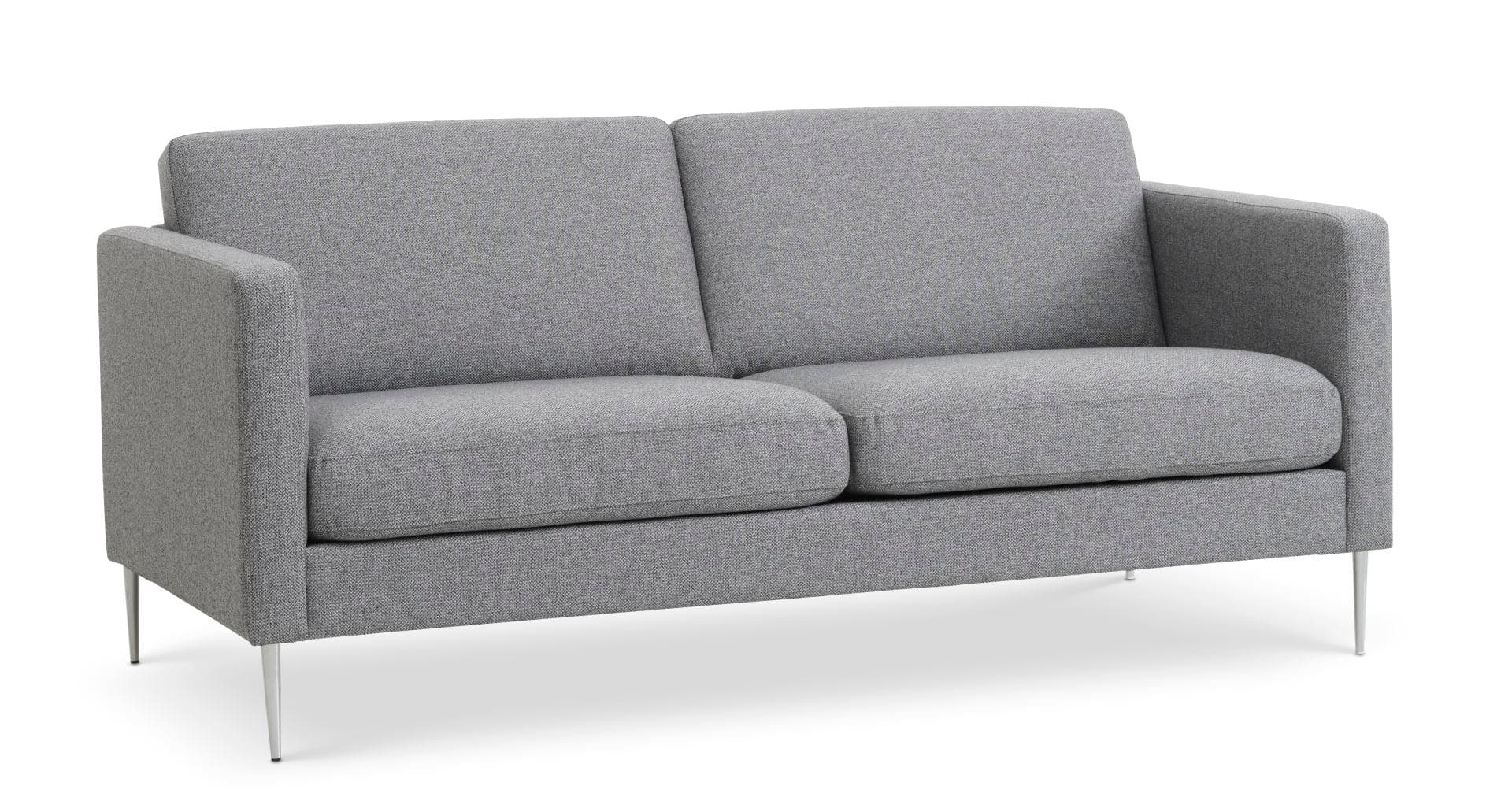 Ask 2,5-sits soffa - ljus granitgrå polyesterväv och borstad aluminium