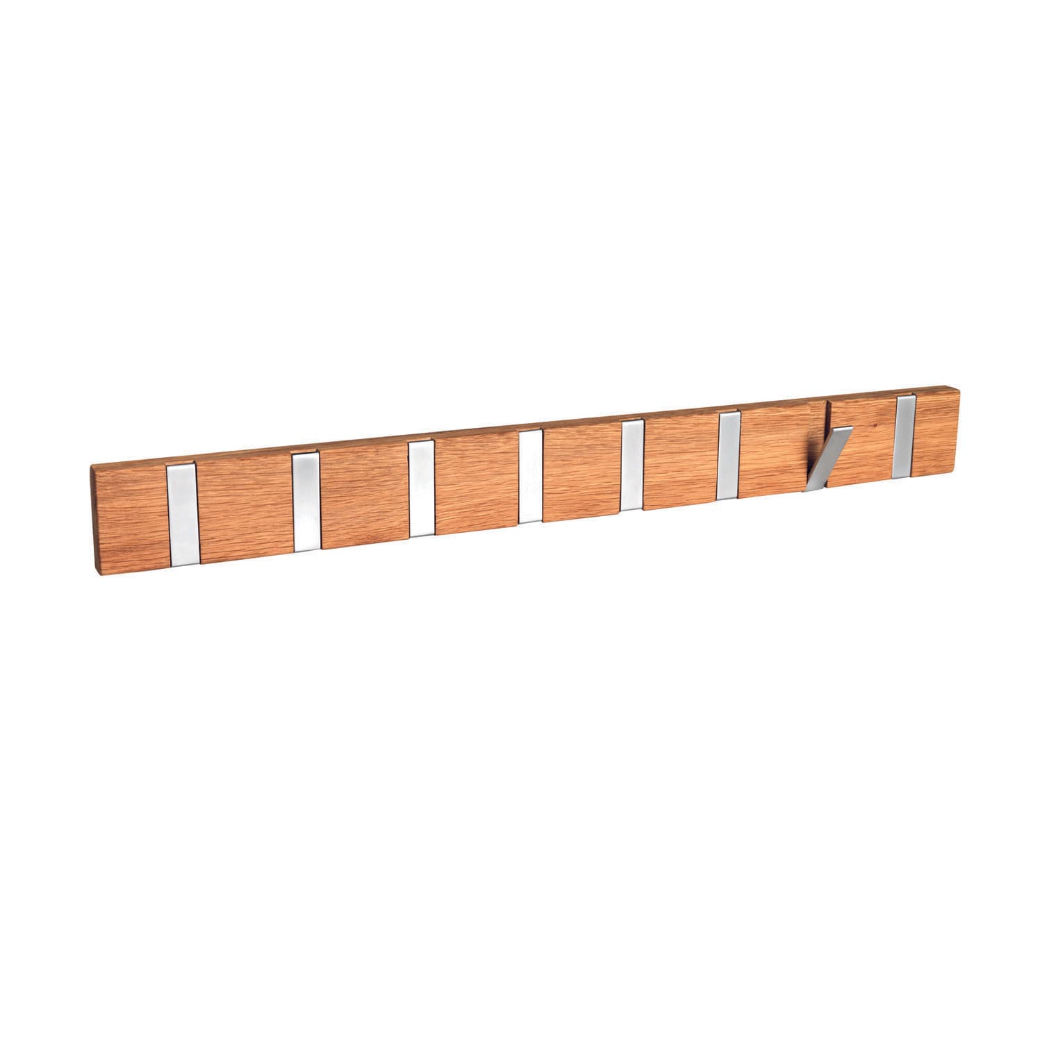 ROWICO rektangulär Confetti klädhängare med 8 vikkrokar - naturlig ek och metall (70cm)