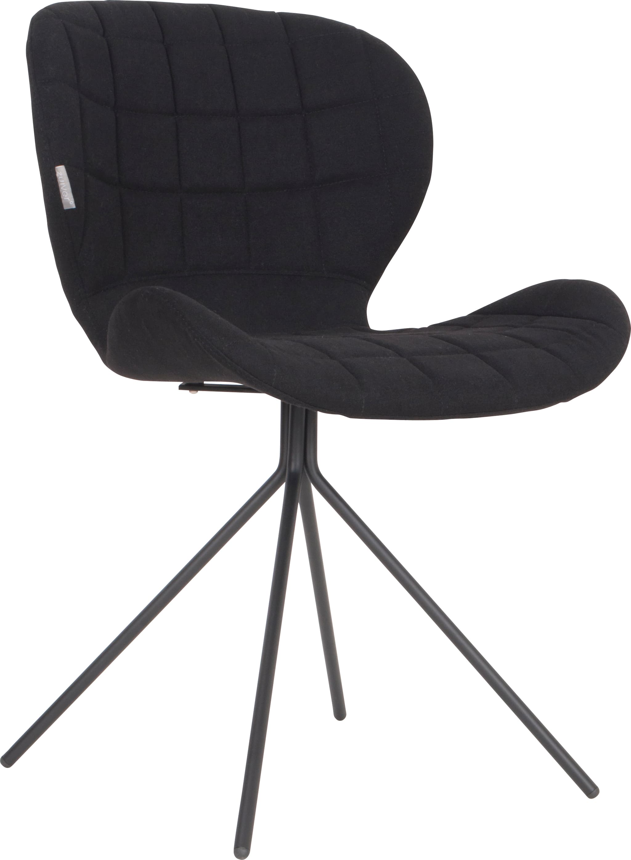 ZUIVER OMG matstol - svart polyester och svart järn
