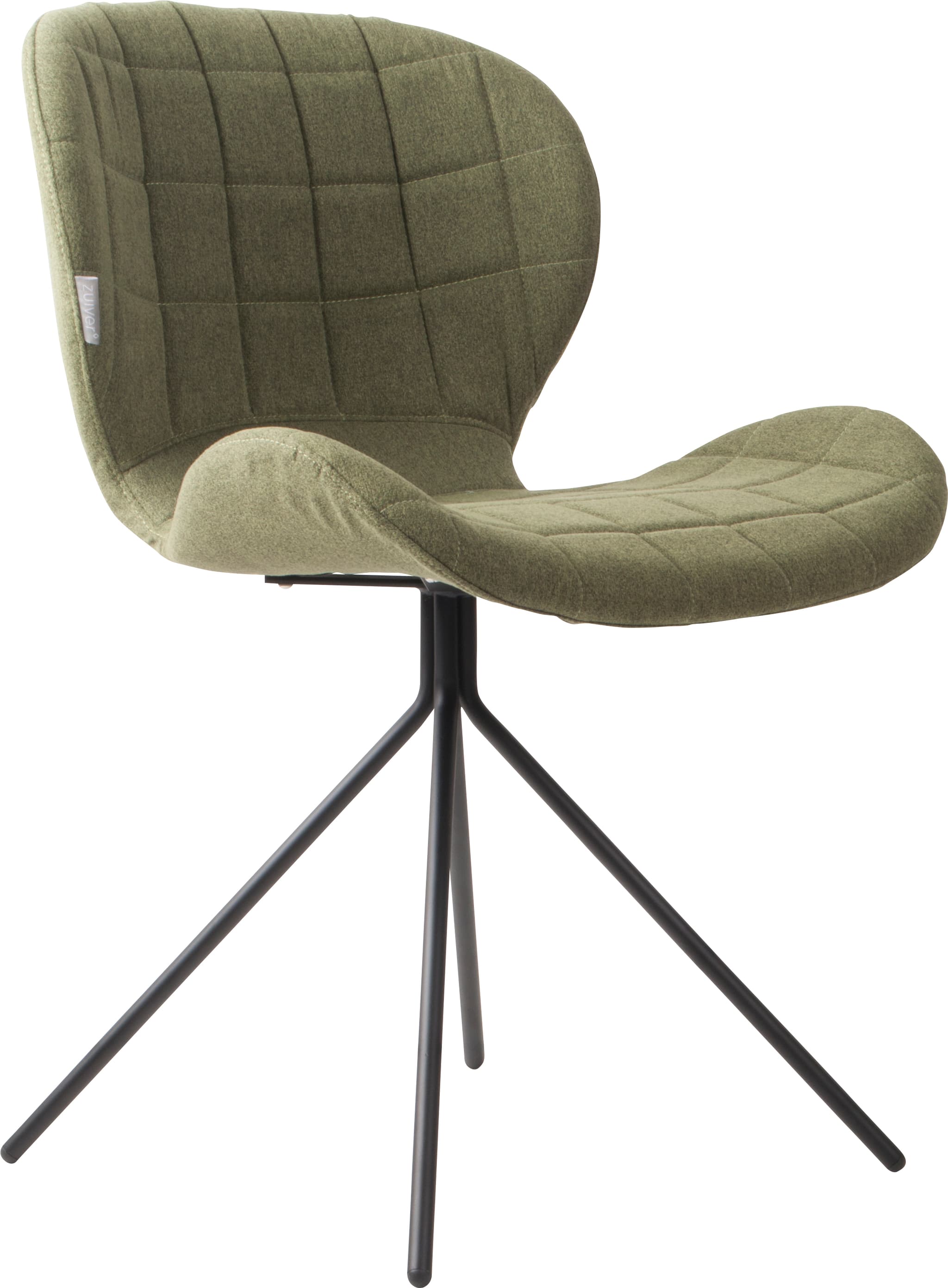 ZUIVER OMG matstol - grön polyester och svart järn