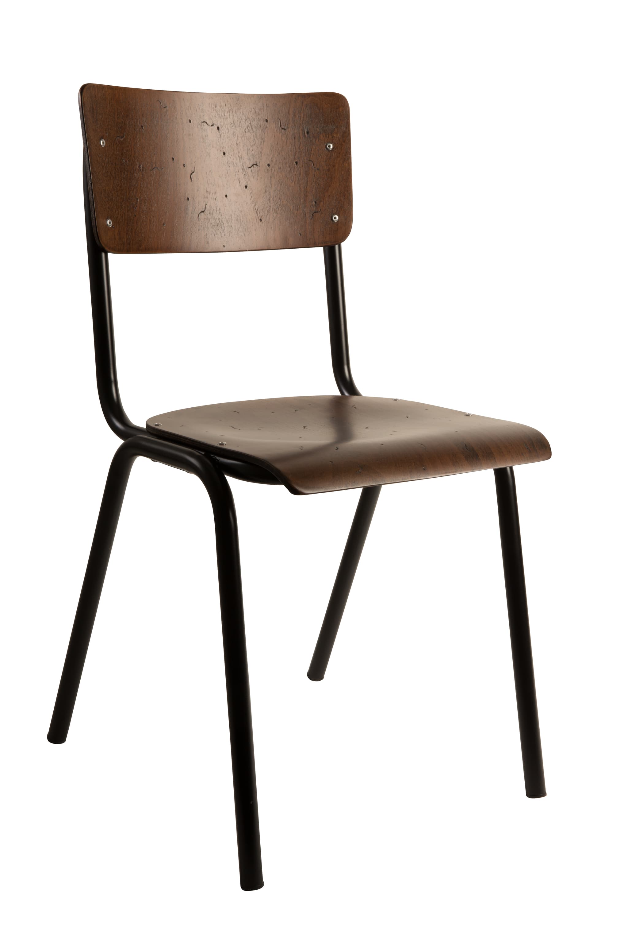 DUTCHBONE Scuola matstol - valnötsfärgad plywood och stål