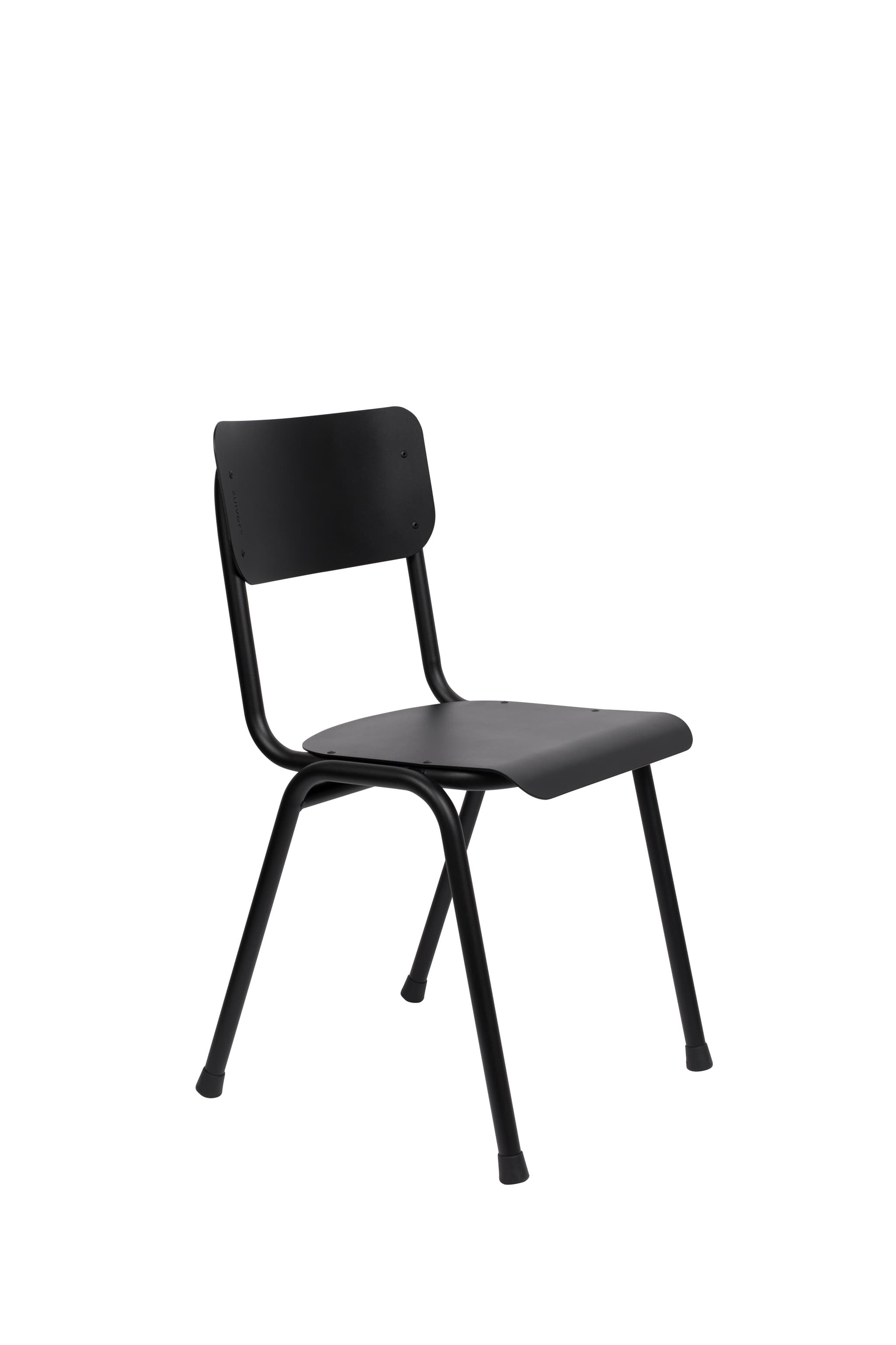 ZUIVER Back To School trädgårdsstol, stapelbar - svart aluminium