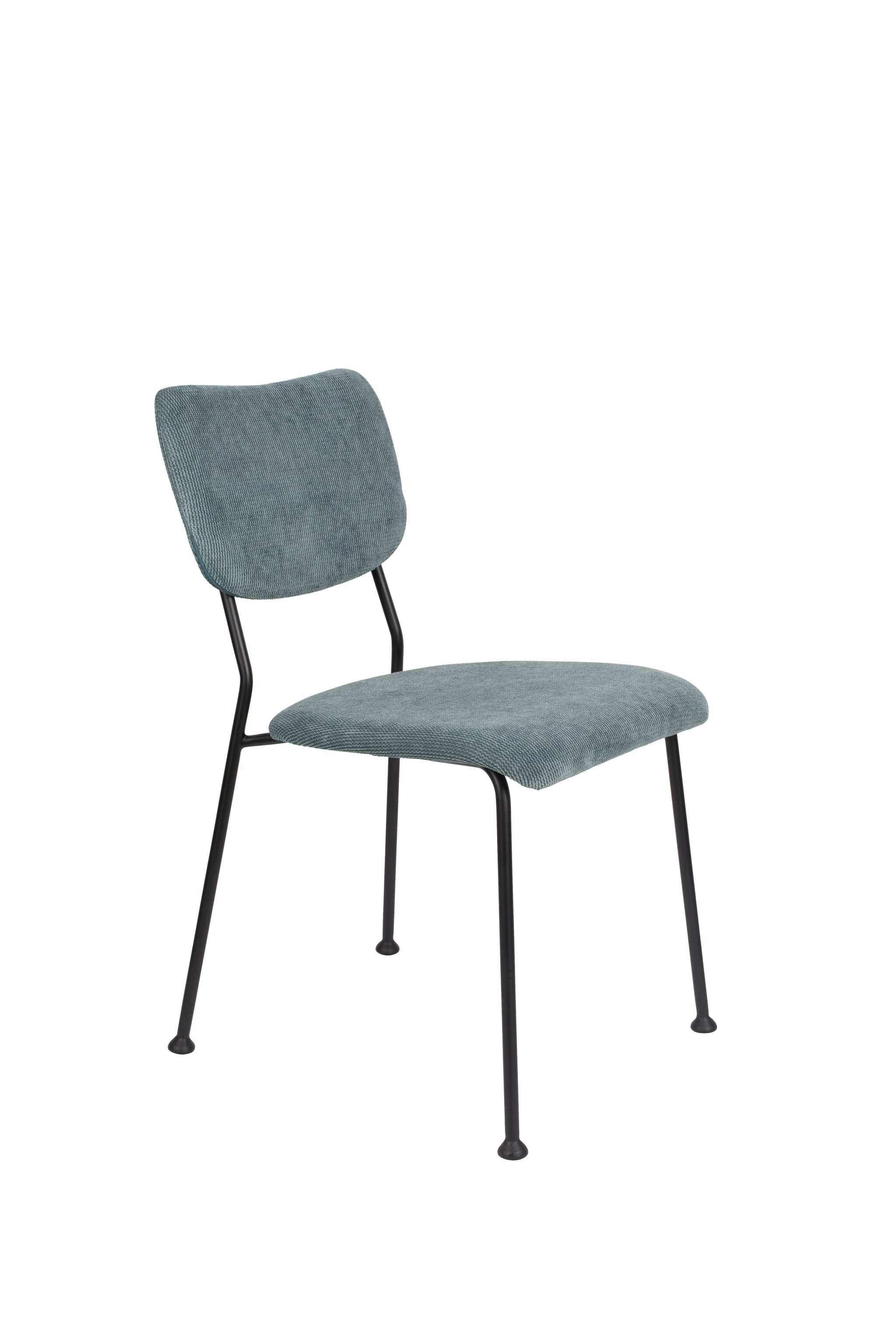 ZUIVER Benson matstol - gråblå sammet polyester/nylon och svart stål