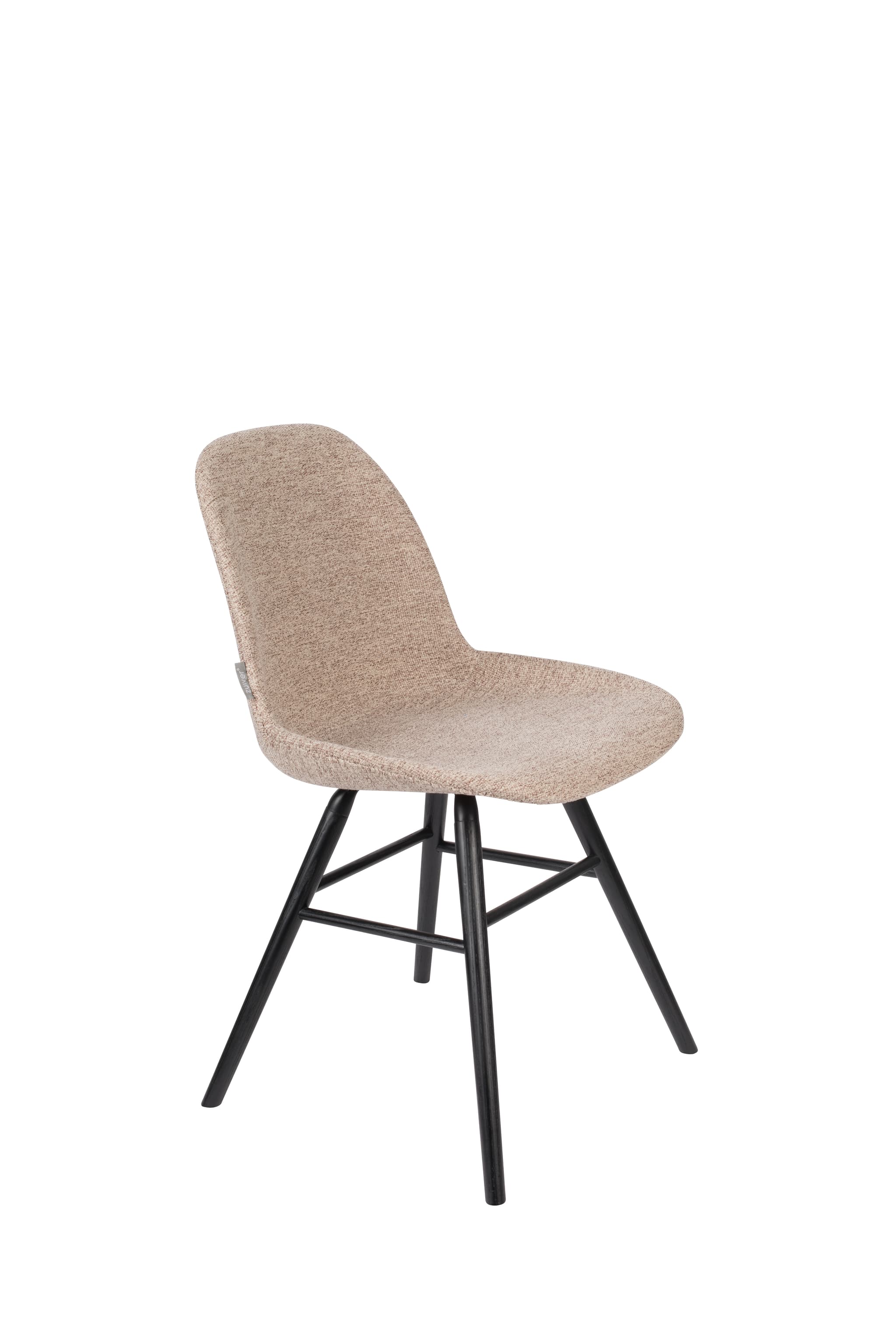 ZUIVER Albert Kuip Mjuk matbordsstol - beige polyester och svart ask