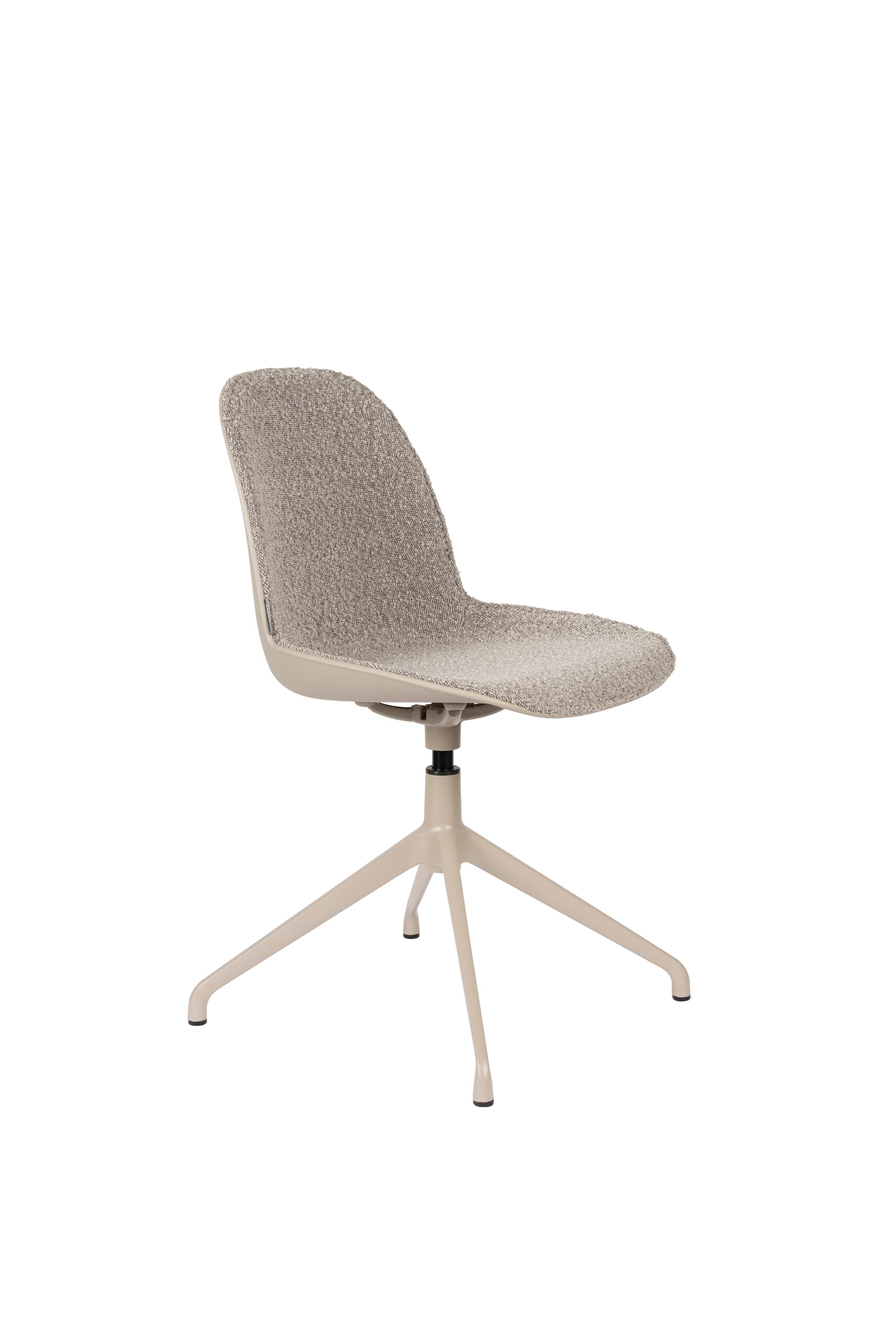 ZUIVER Albert Kuip matbordsstol, med vridfunktion - taupe polyester och taupe aluminium
