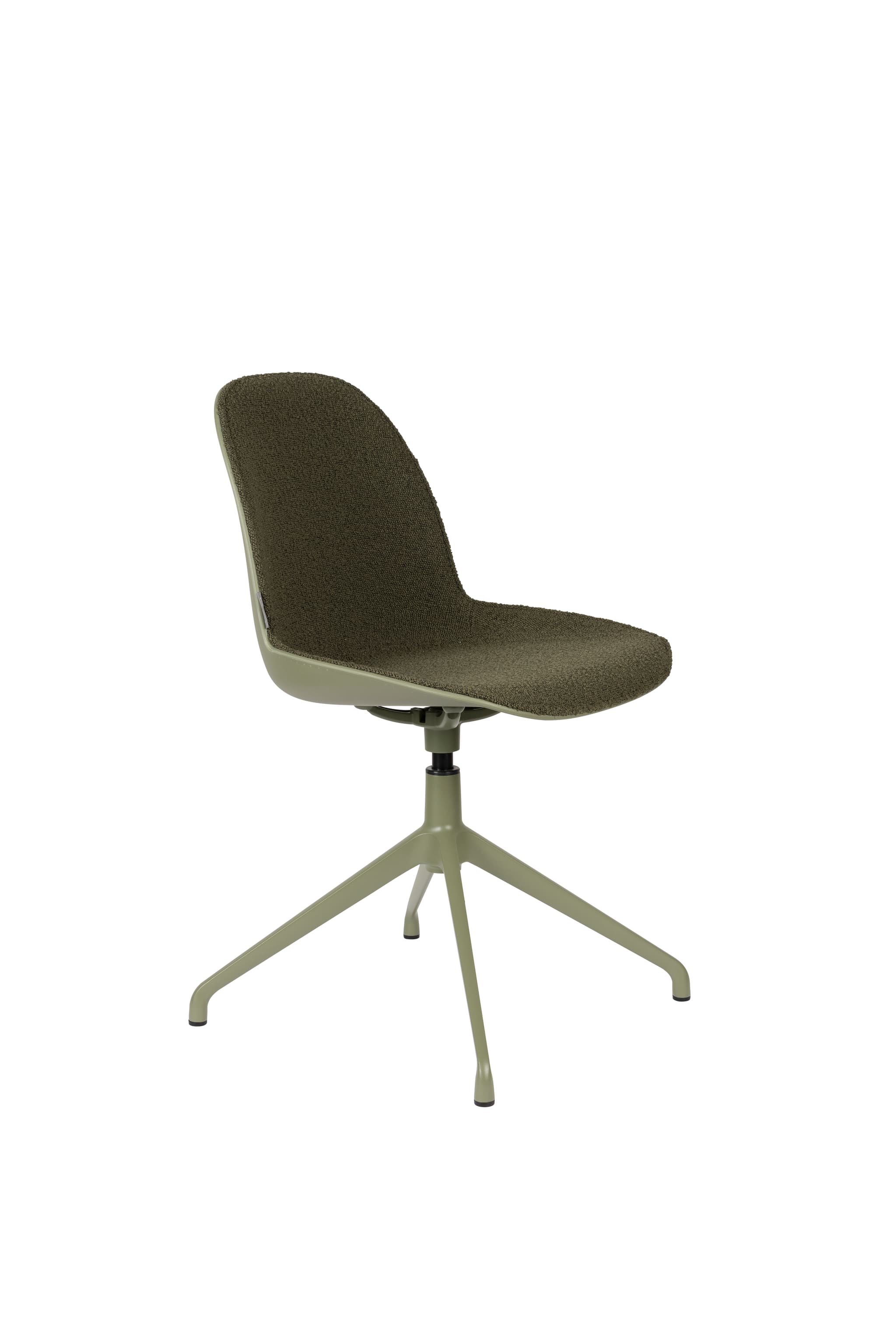 ZUIVER Albert Kuip matbordsstol, med vridfunktion - grön polyester och grön aluminium