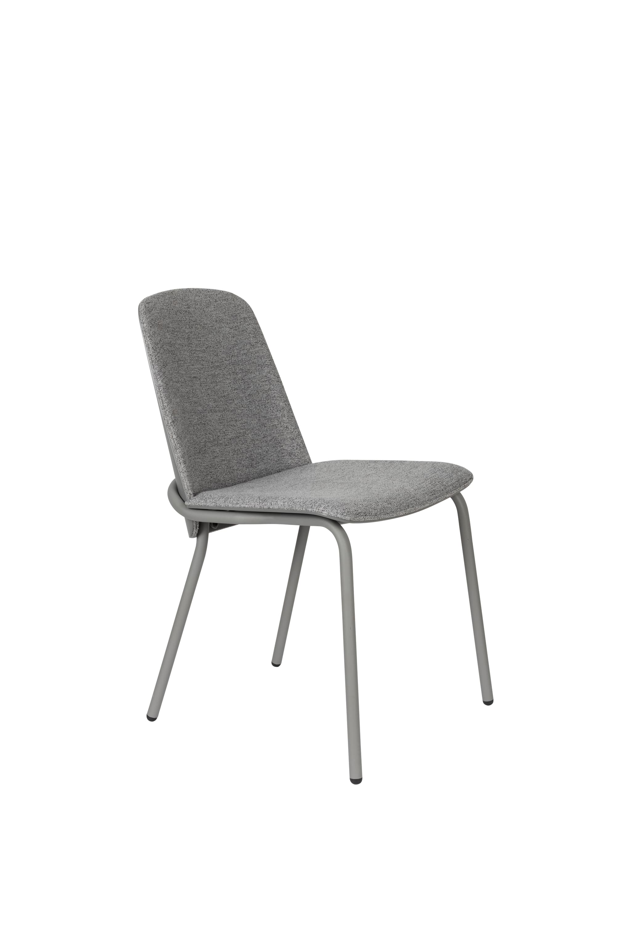 ZUIVER Clip matstol - grå polyester, ekfaner och metall