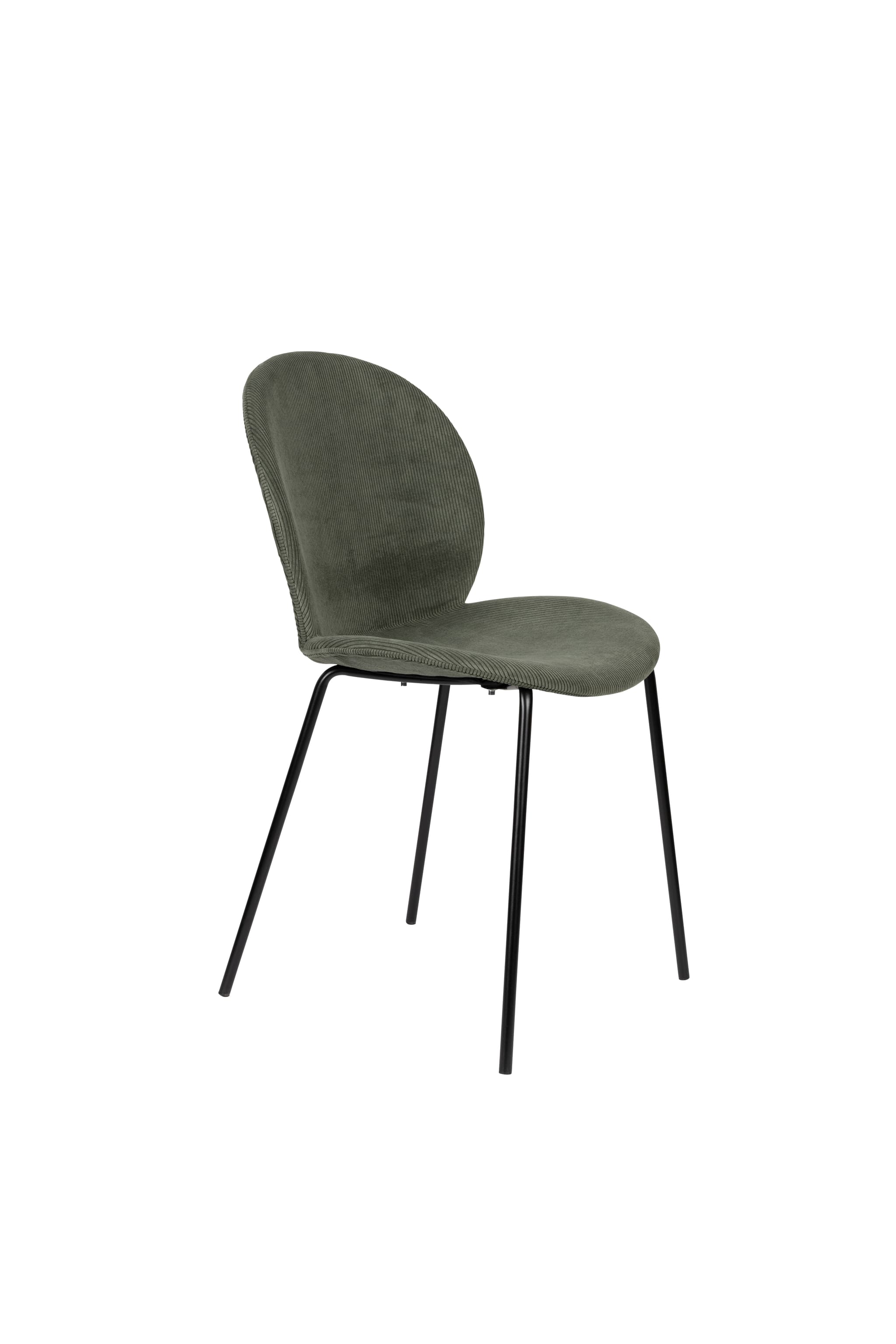 ZUIVER Bonnet matstol - grön sammetstyg och svart metall