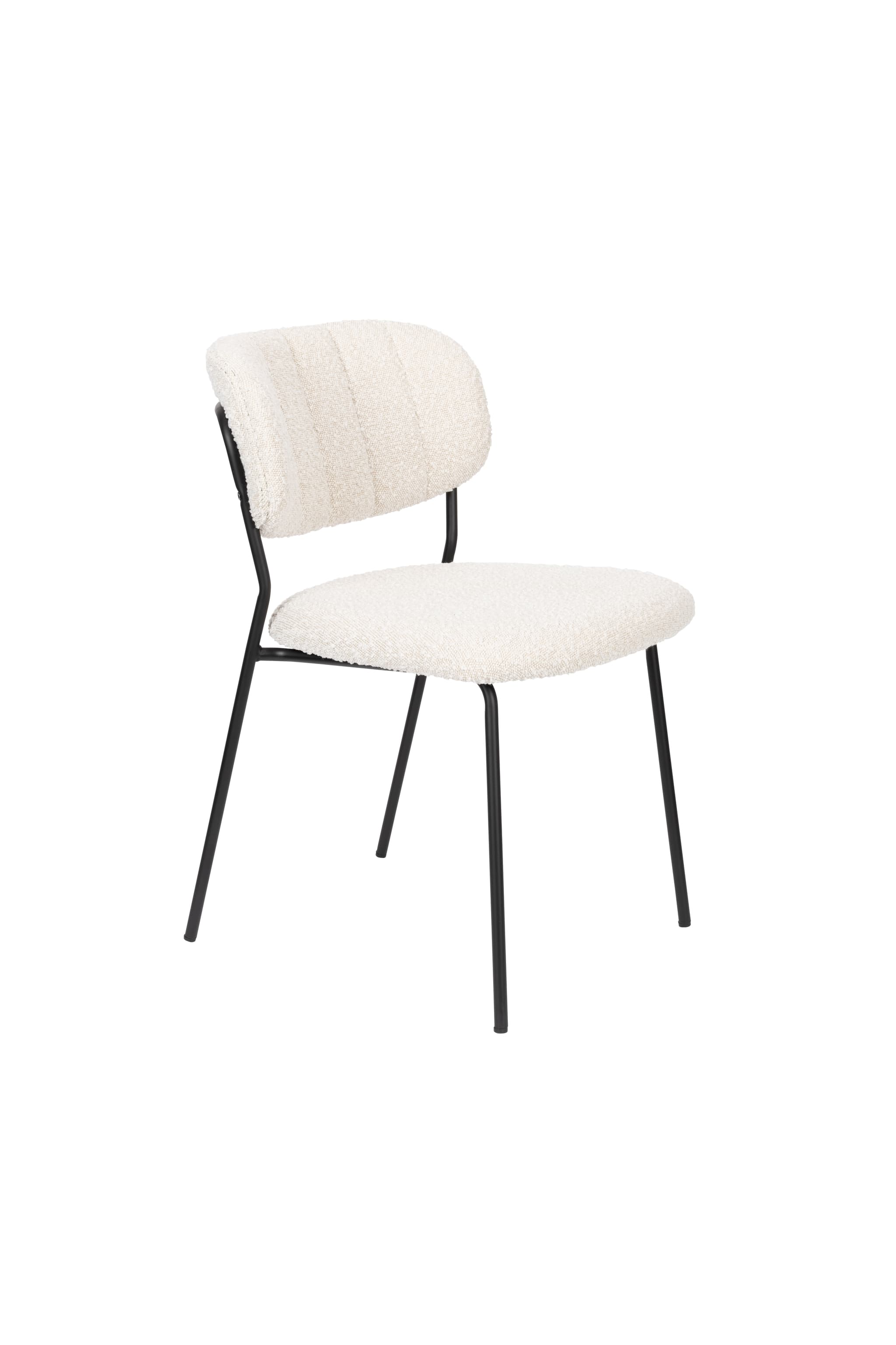 WHITE LABEL LIVING Stol Jolien Black/Bouclé