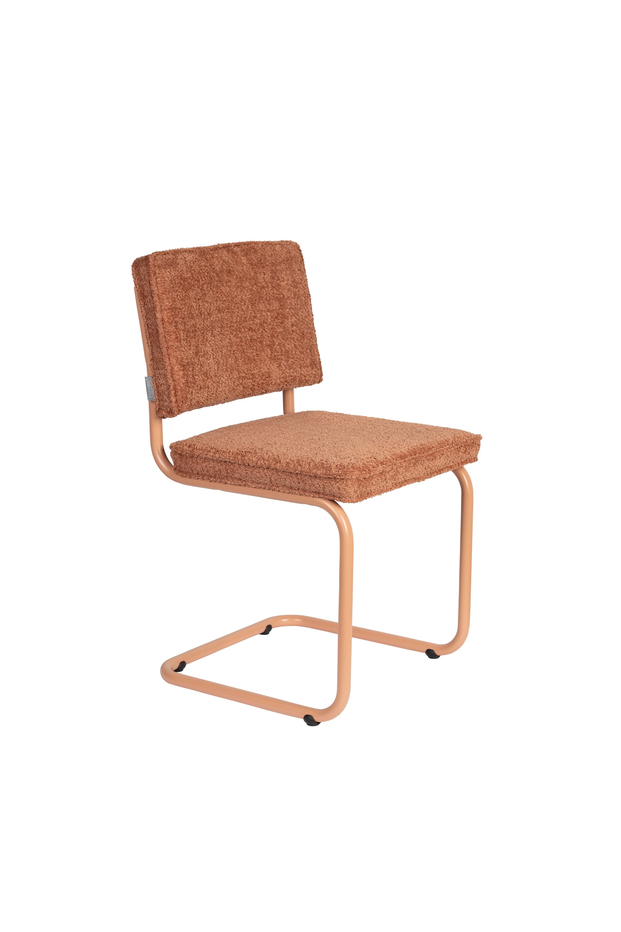 ZUIVER Ridge Mjuk matstol - terrakotta polyester/nylon och orange krom