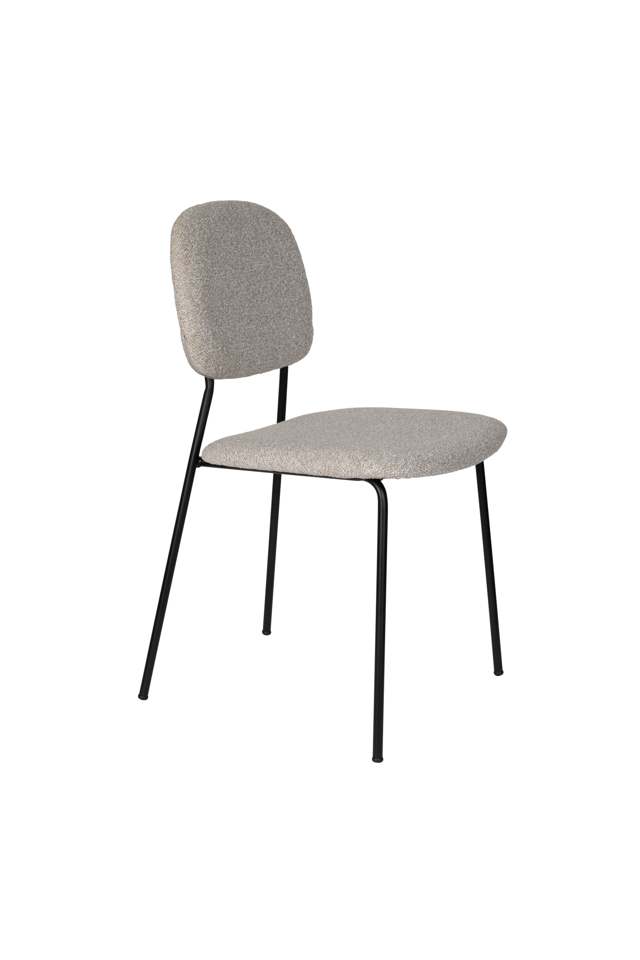 WHITE LABEL LIVING Roos matstol - ljusbeige/grå polyester och svart stål