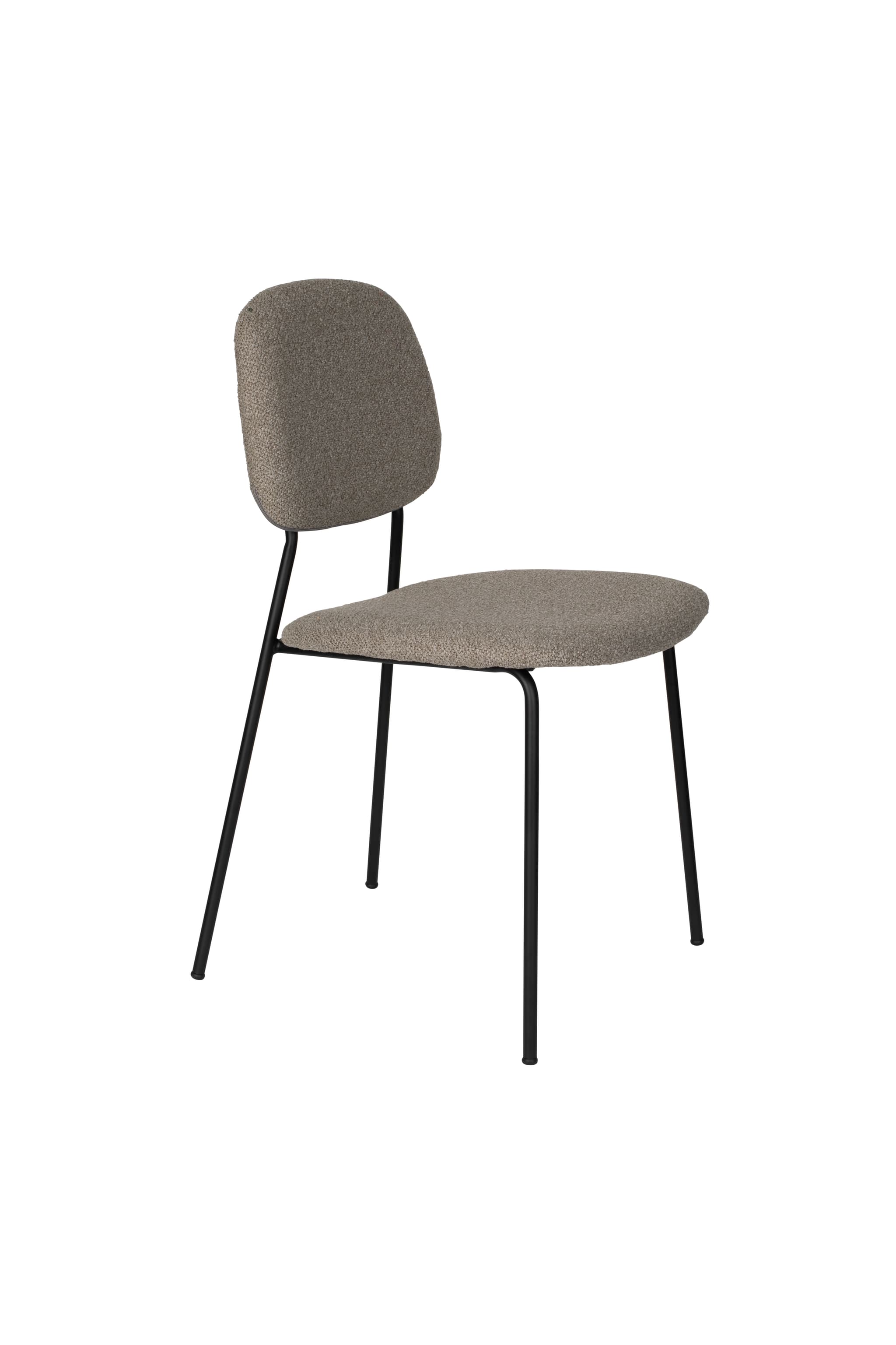 WHITE LABEL LIVING Roos matstol - varm beige/grå polyester och svart stål