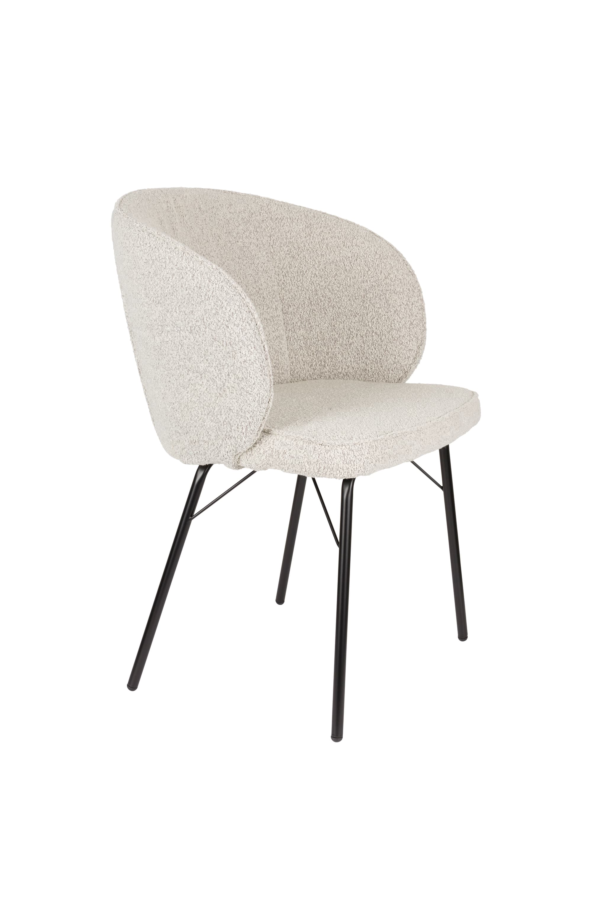 WHITE LABEL LIVING Joa matstol, med armstöd - beige polyester och svart järn