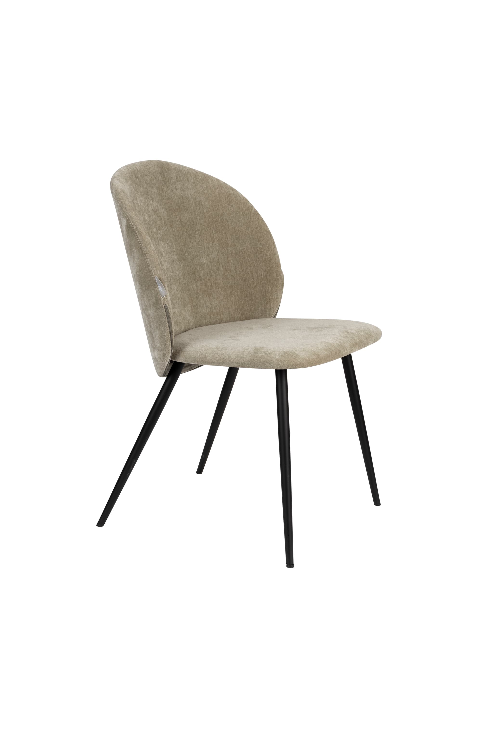 ZUIVER Mysig matstol - mossgrön polyester sammet och svart metall