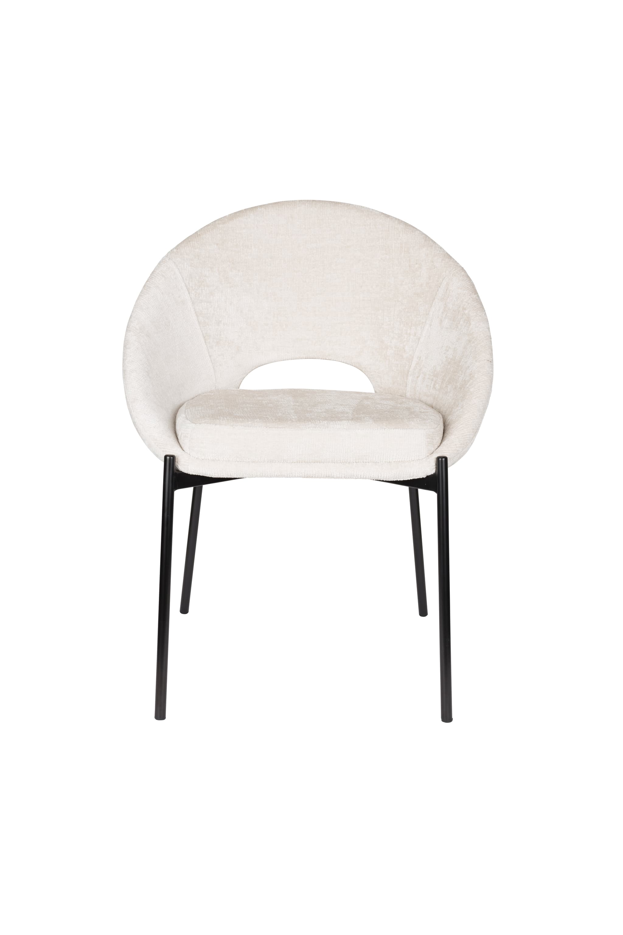 WHITE LABEL LIVING Dando matstol - benvit polyester och svart järn
