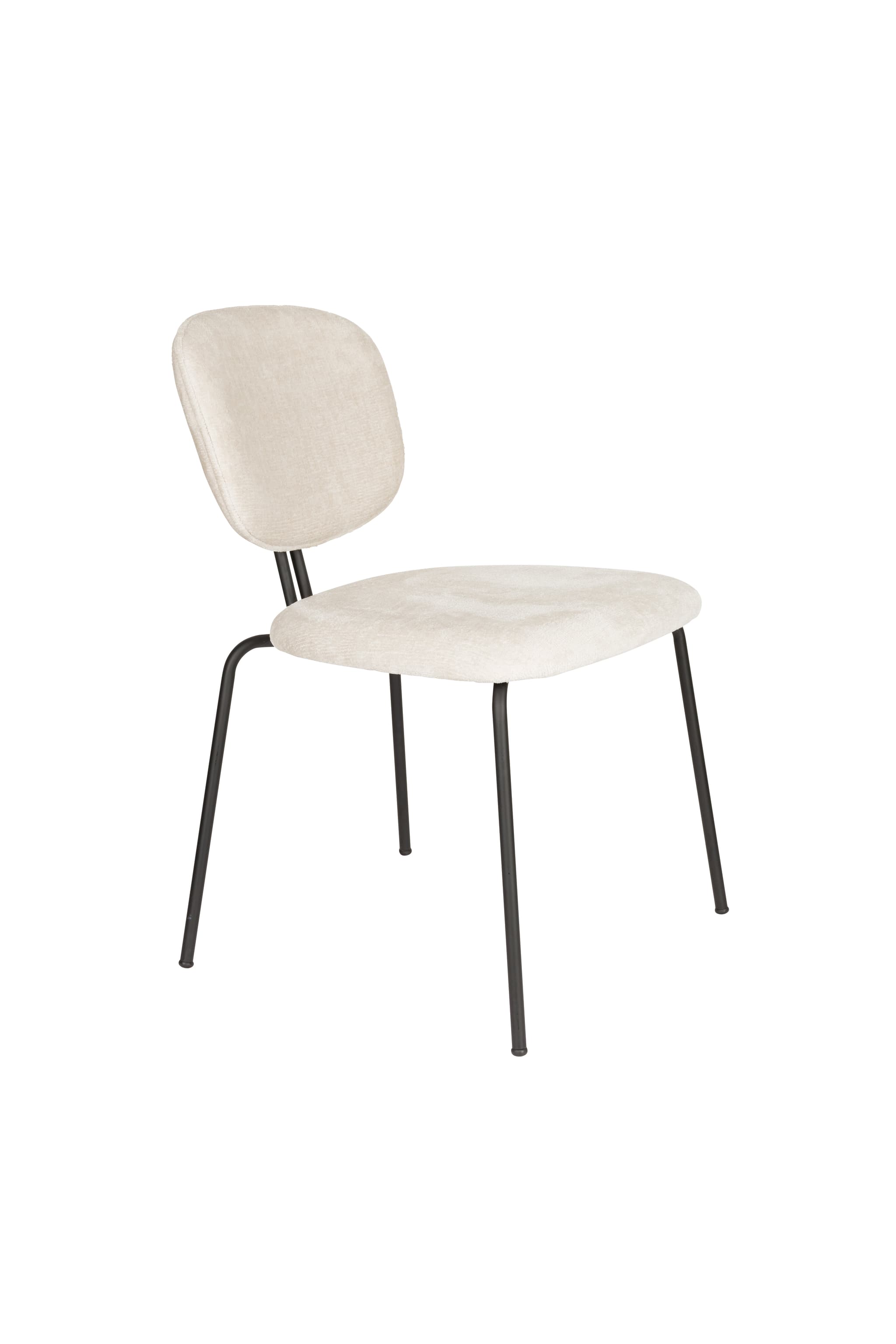 WHITE LABEL LIVING Bouton matstol, stapelbar - off-white polyester och svart järn