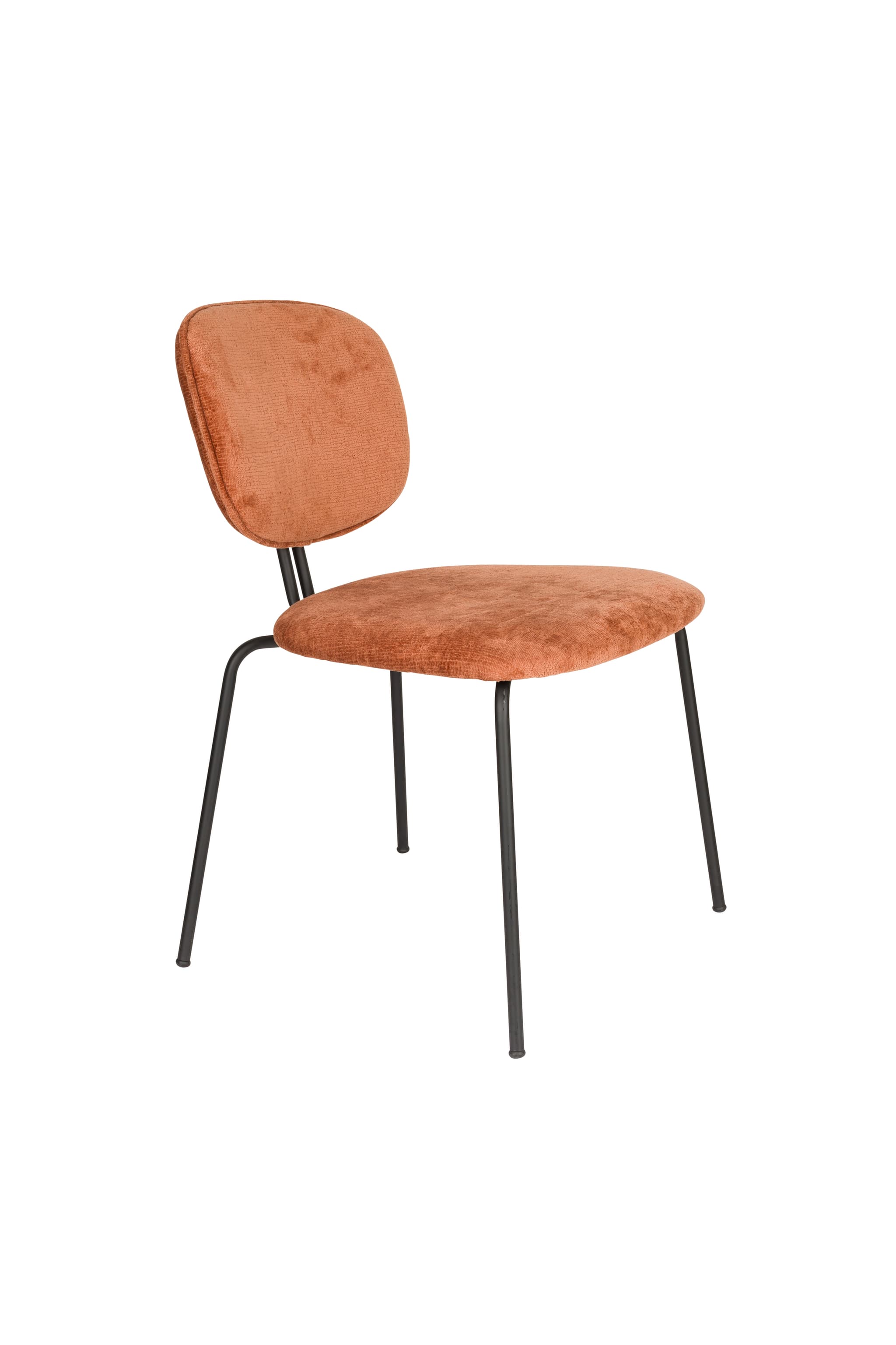 WHITE LABEL LIVING Bouton matstol, stapelbar - terra polyester och svart järn