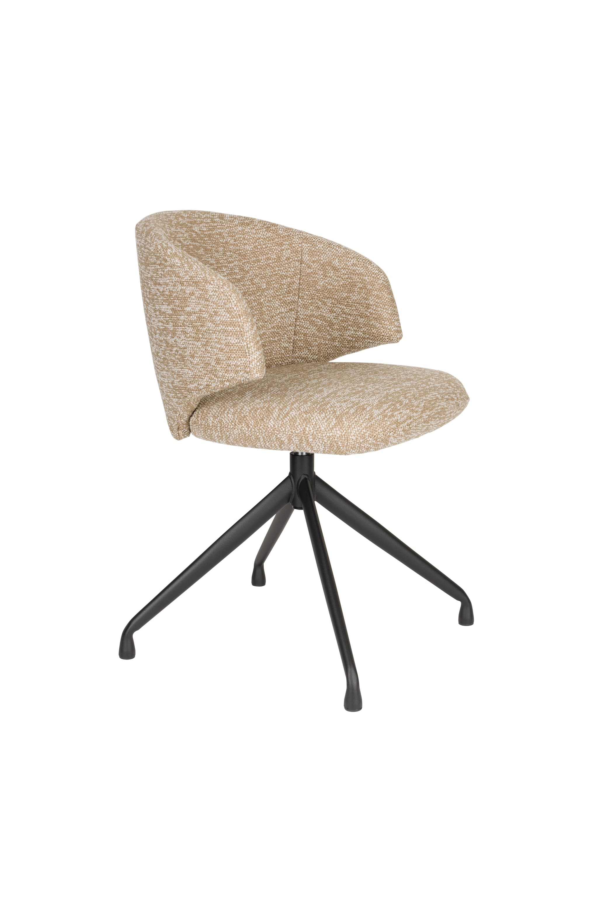 WHITE LABEL LIVING Balado matstol, med lock. vridfunktion - brun polyester och svart järn