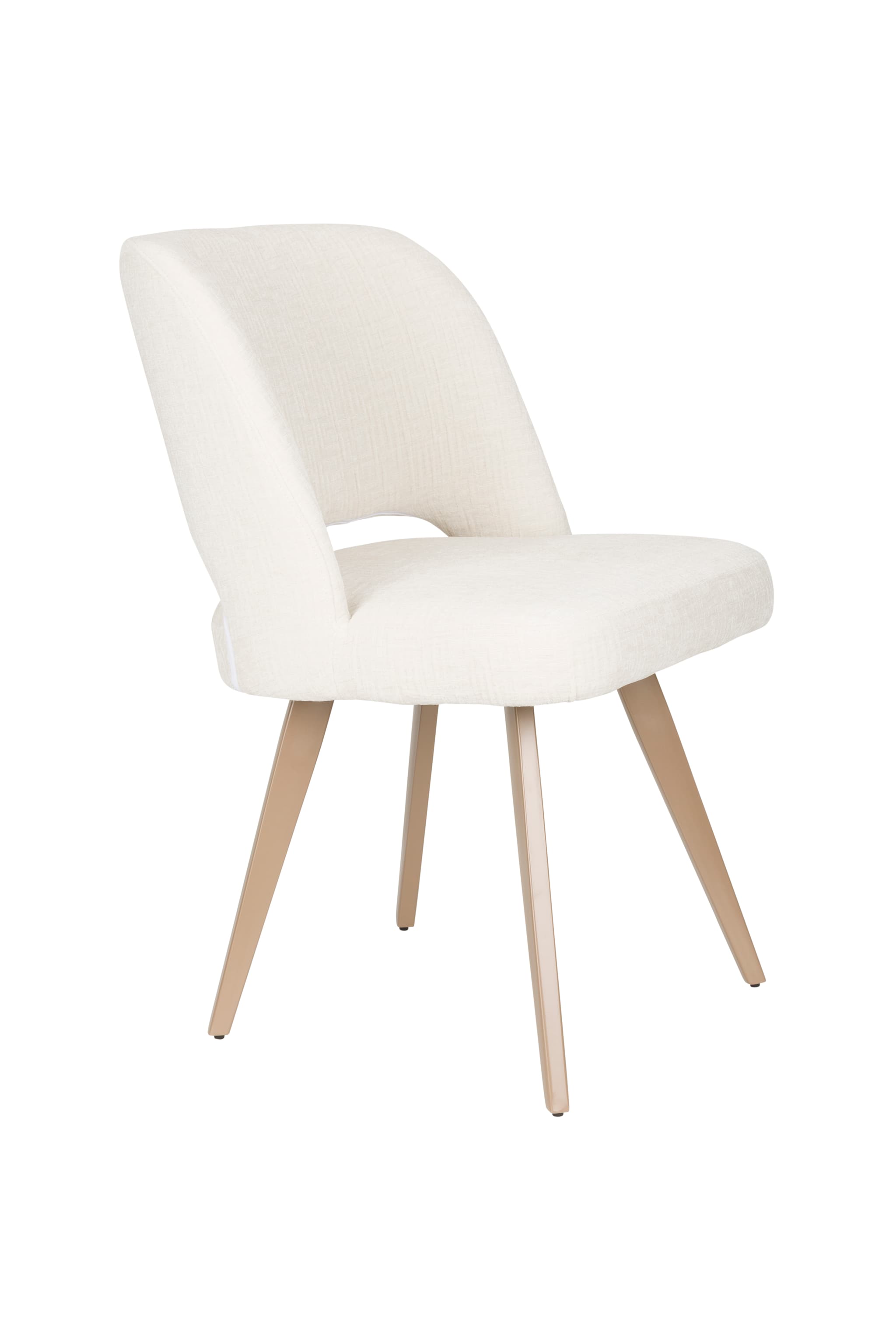 WHITE LABEL LIVING Yves matstol - benvit polyester och brunt järn