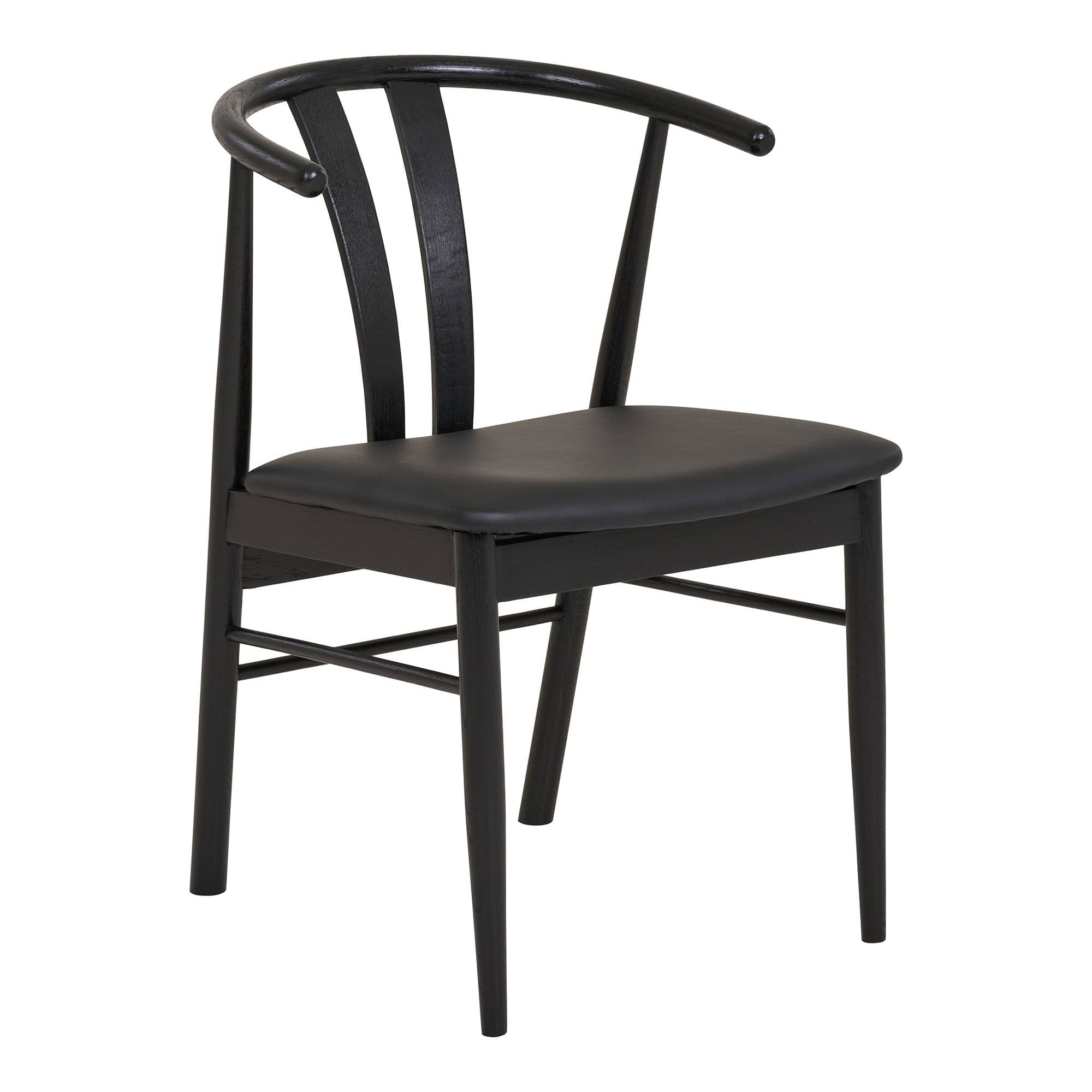 HOUSE NORDIC Artenara matstol - Matstol, bokträ med PU-sits, svart, HN1219