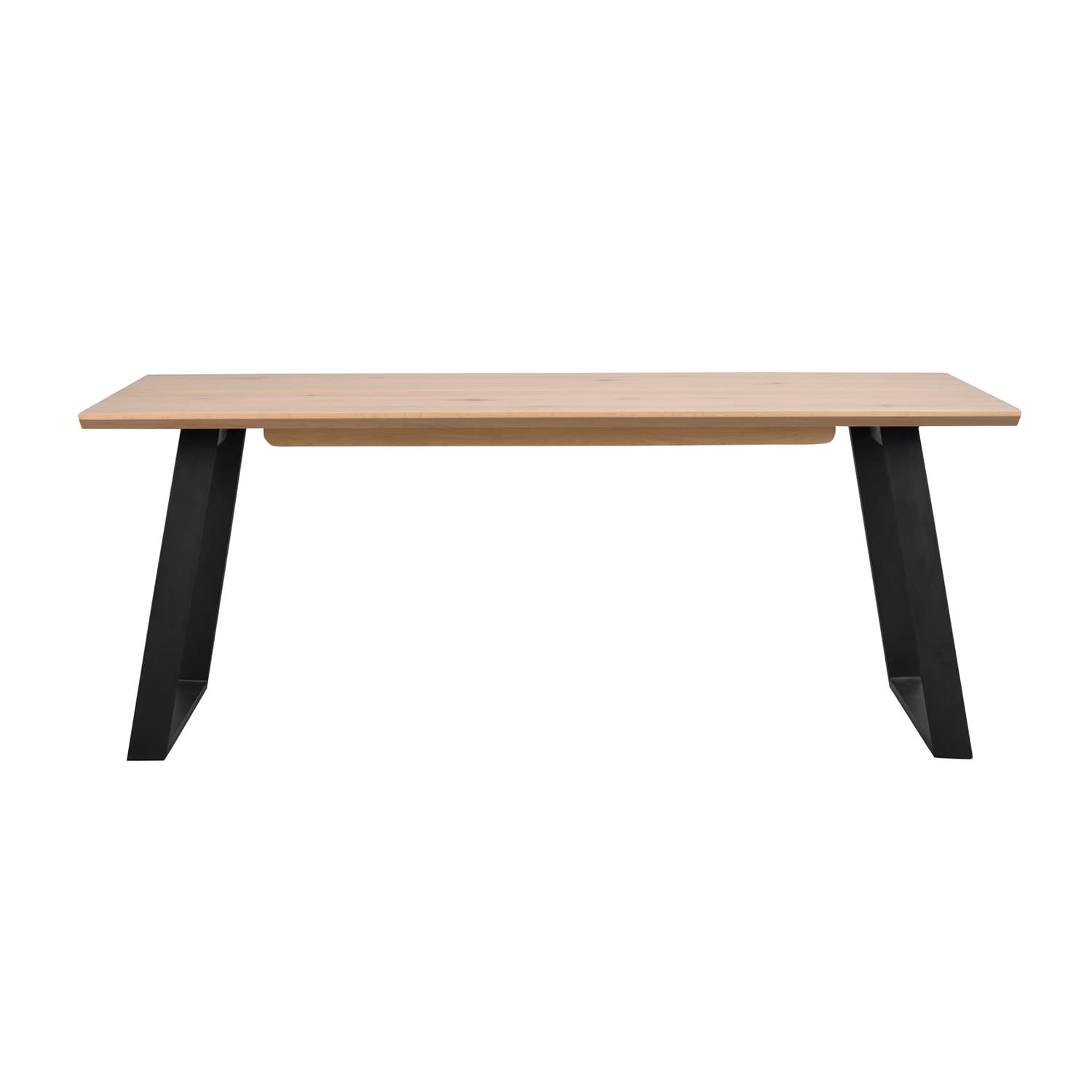 ROWICO Rektangulärt Melville Matbord med Utdragsfunktion - Vittvättad Ek och Svart Metall (210 x 95 cm)