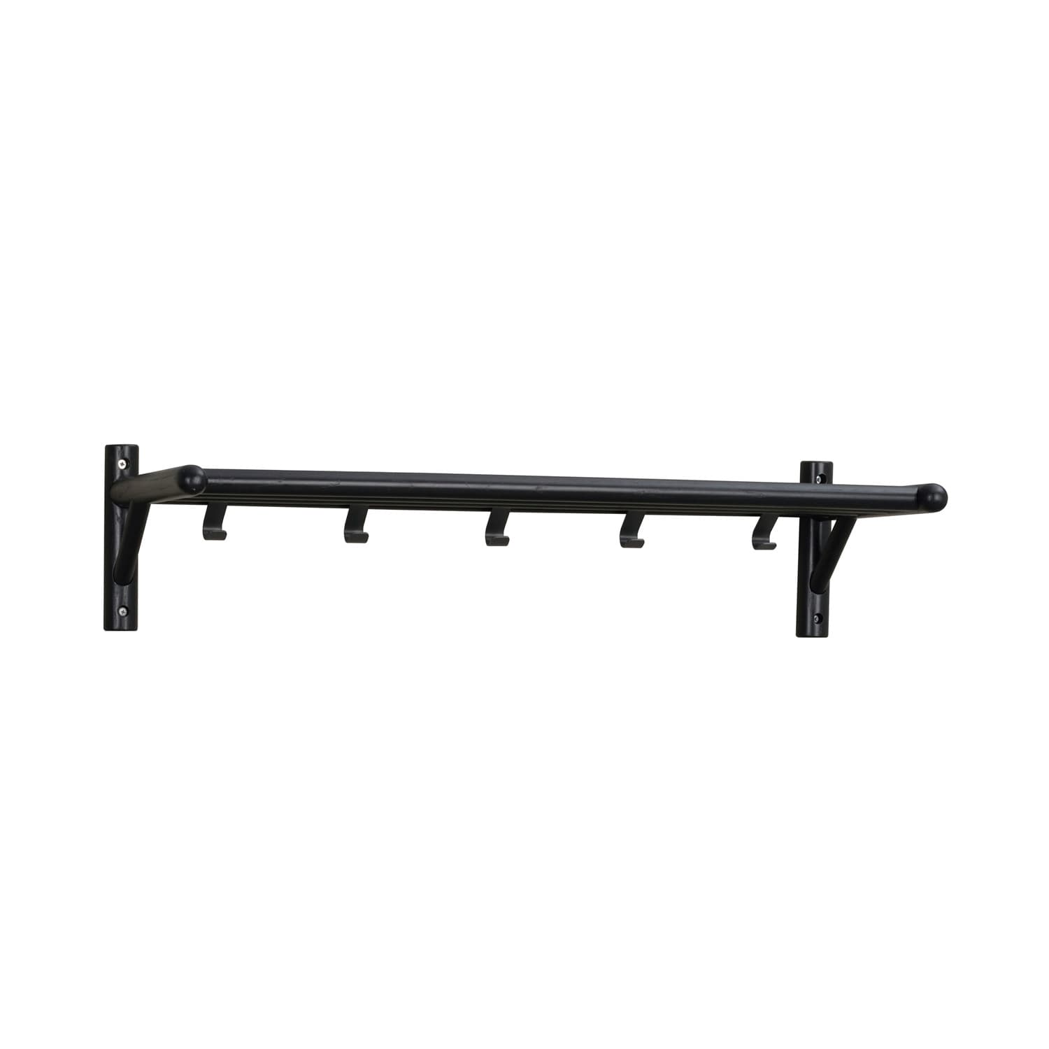 ROWICO rektangulär Milford hatthylla med 5 krokar - svart ek och metall (80cm)