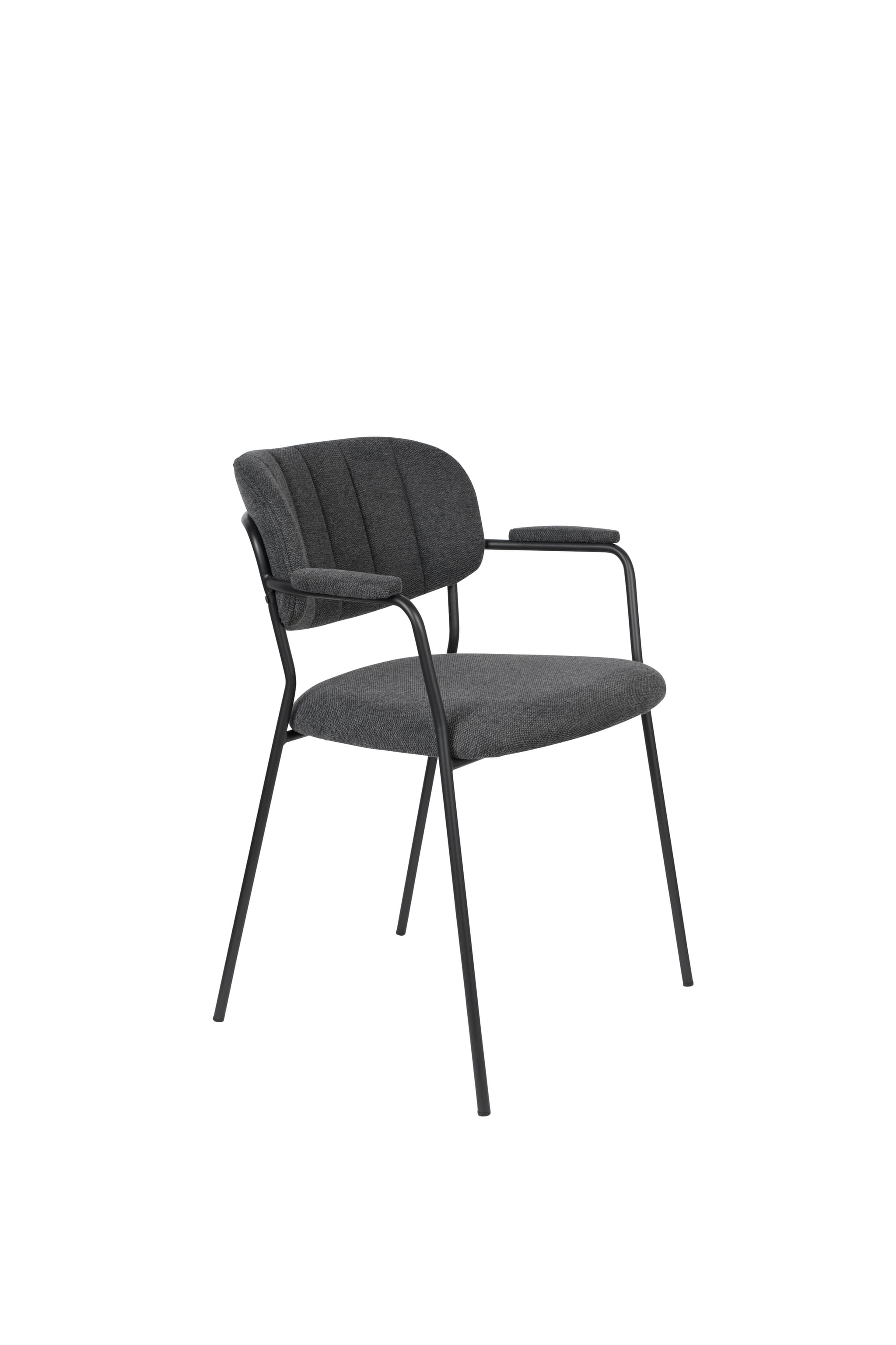 WHITE LABEL LIVING Fåtölj Jolien Svart/Mörkgrå