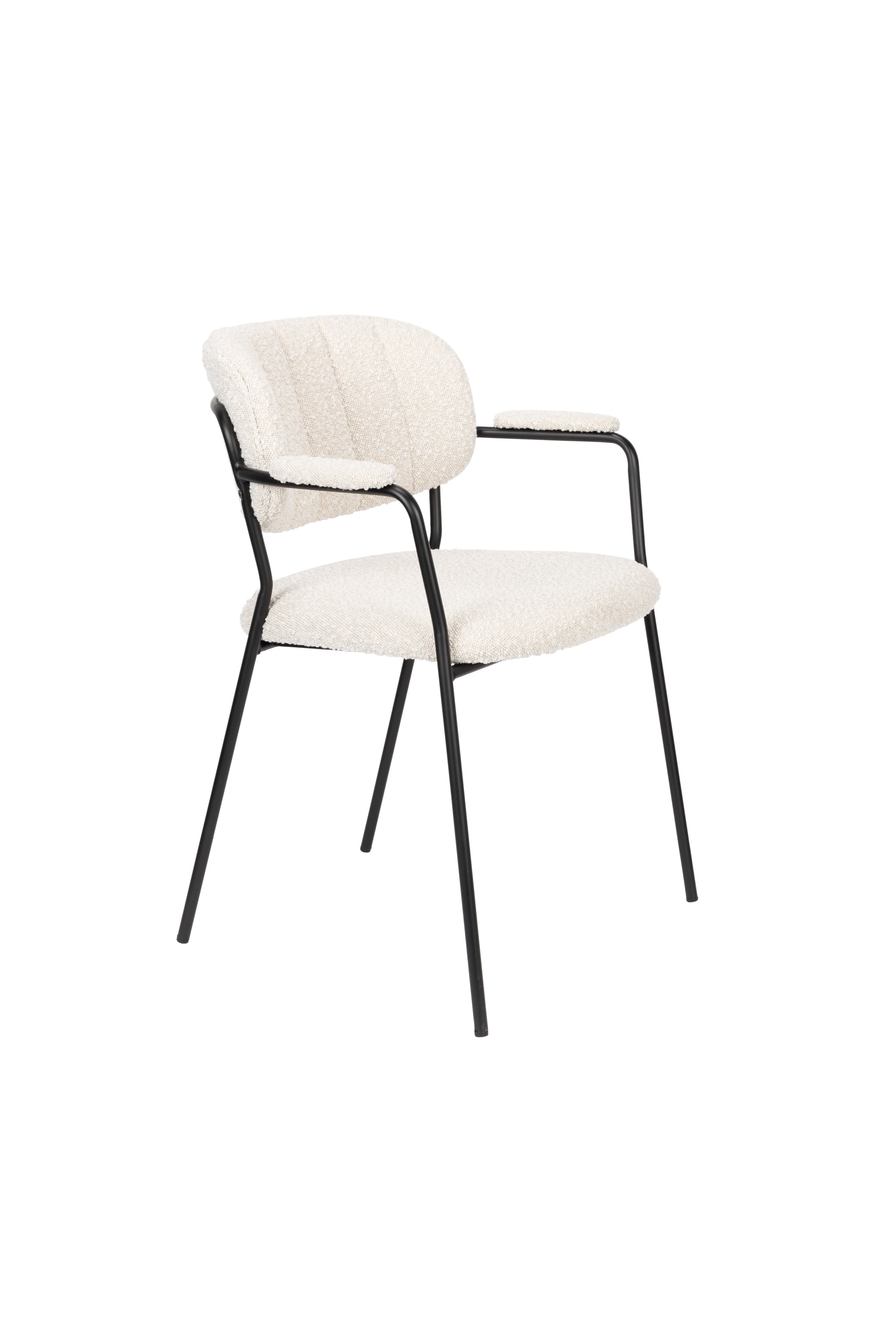 WHITE LABEL LIVING Fåtölj Jolien Black/Bouclé