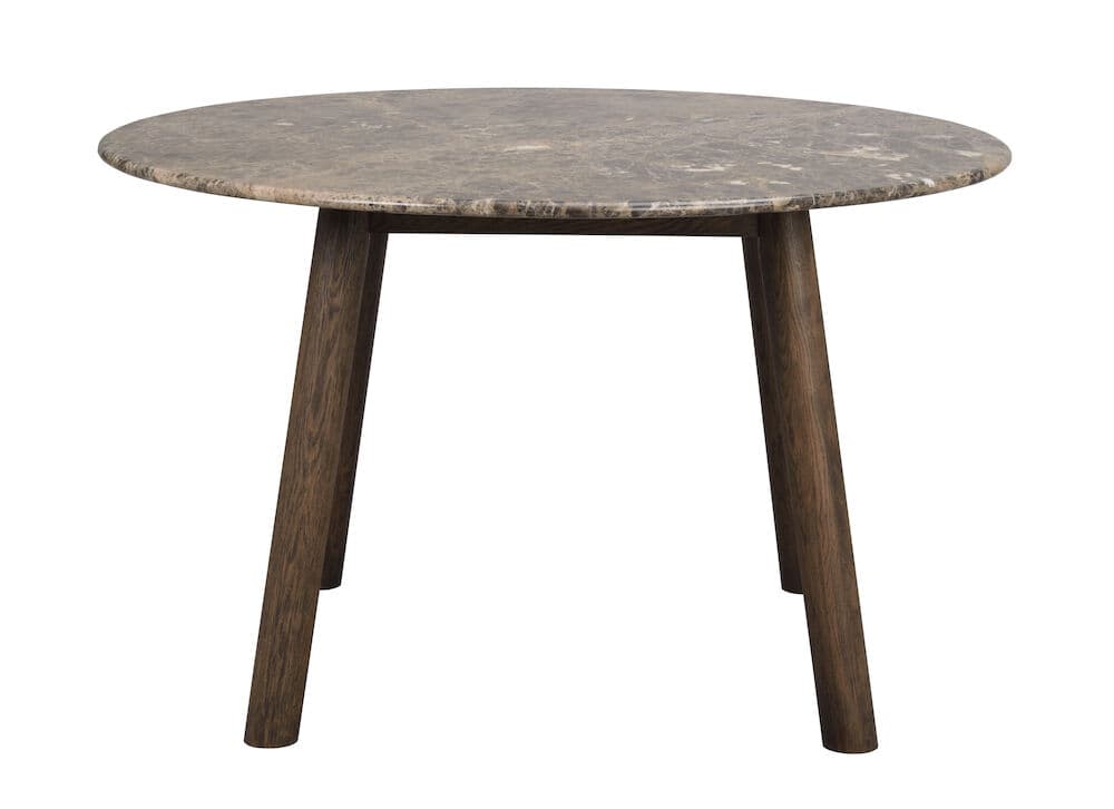 ROWICO Taransay matbord, runt - brun marmor och brun ek (Ø125)