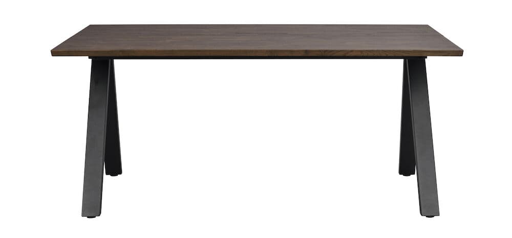 ROWICO Carradale matbord, med utdrag - brun ek och svart metall (170x100)