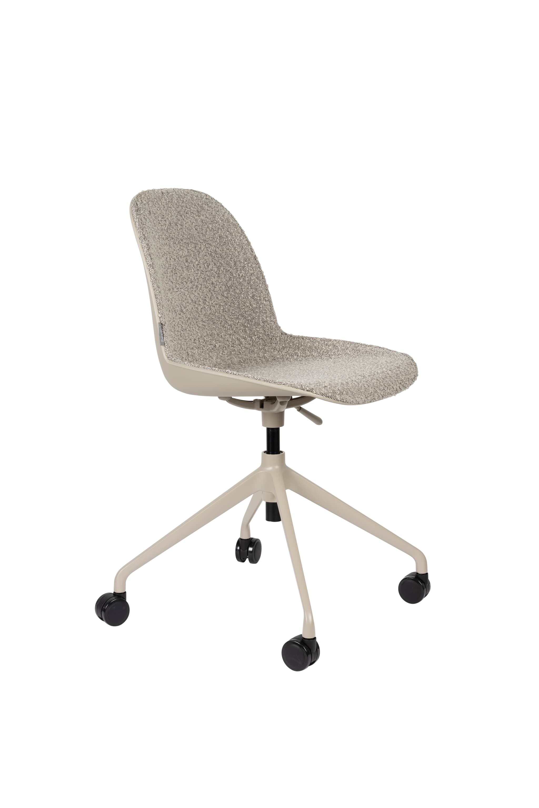 ZUIVER Albert Kuip kontorsstol, m hjul - taupe polyester och taupe aluminium