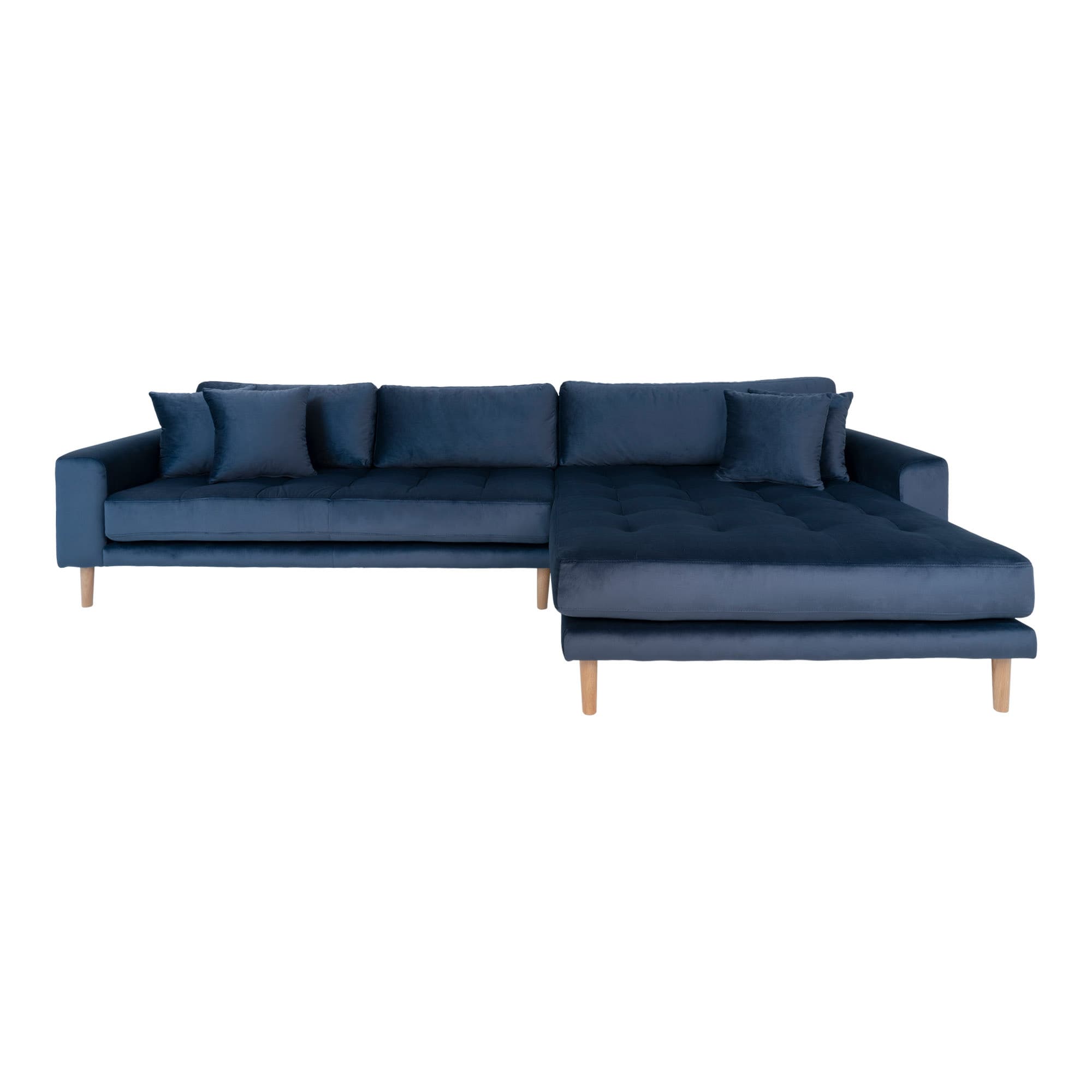 HOUSE NORDIC Lido Soffa, med Högervänd Schäslong - Mörkblå Velour