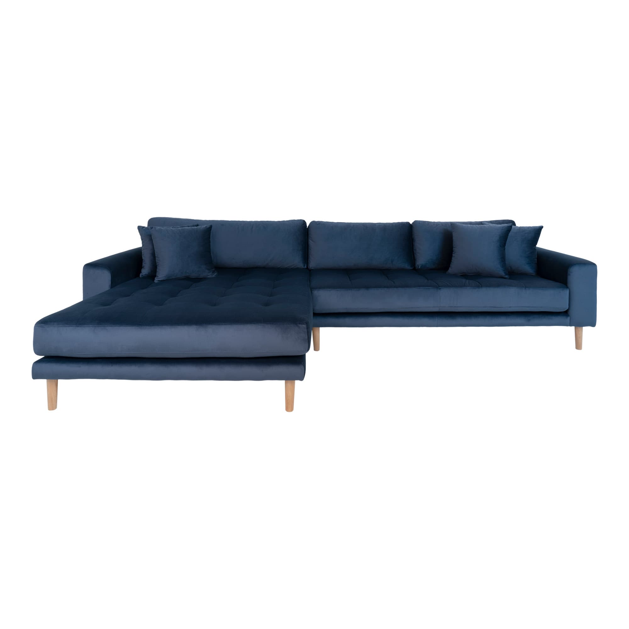 HOUSE NORDIC Lido Soffa, med Vänstervänd Schäslong - Mörkblå Velour