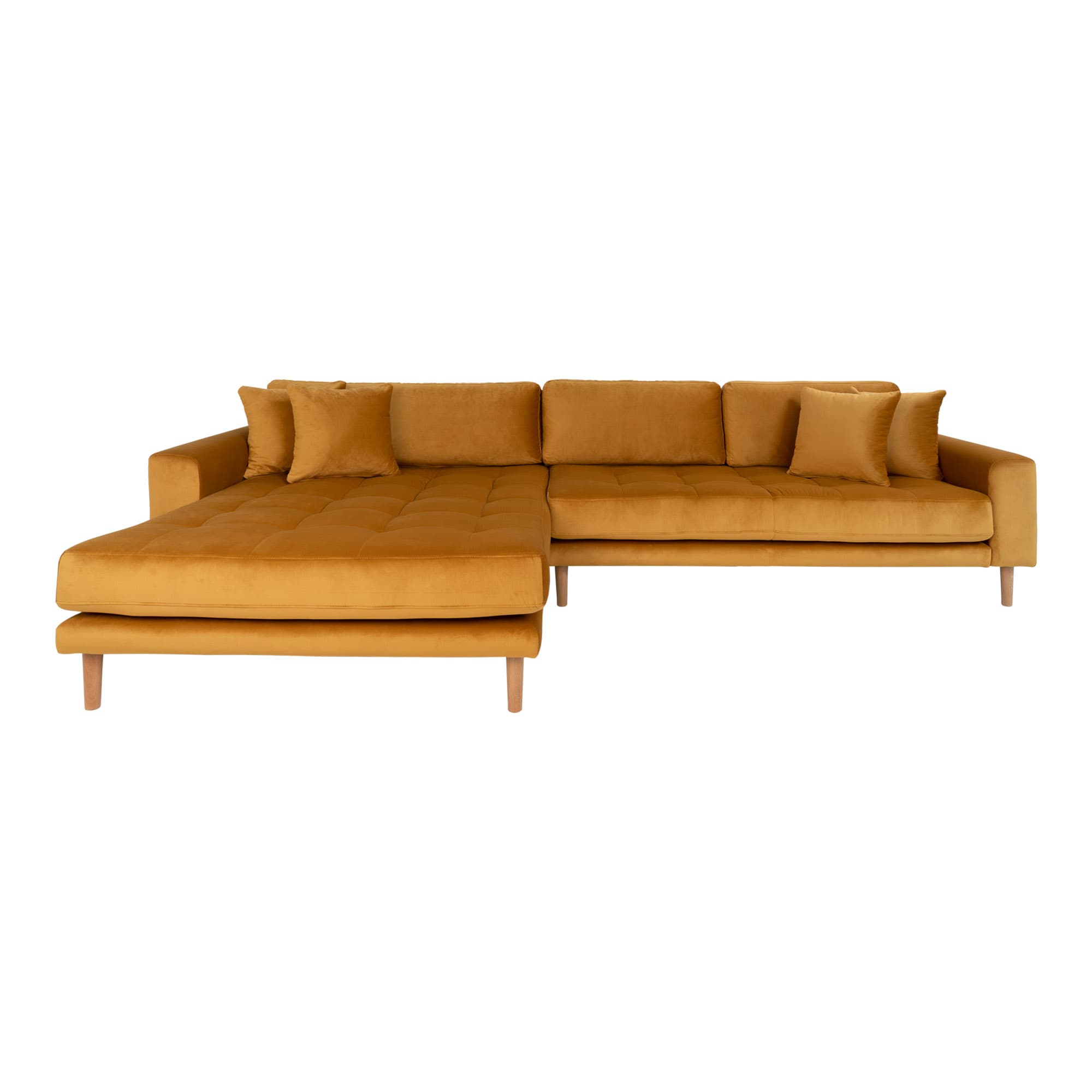 HOUSE NORDIC Lido Soffa, med Vänstervänd Schäslong - Senapsgul Velour