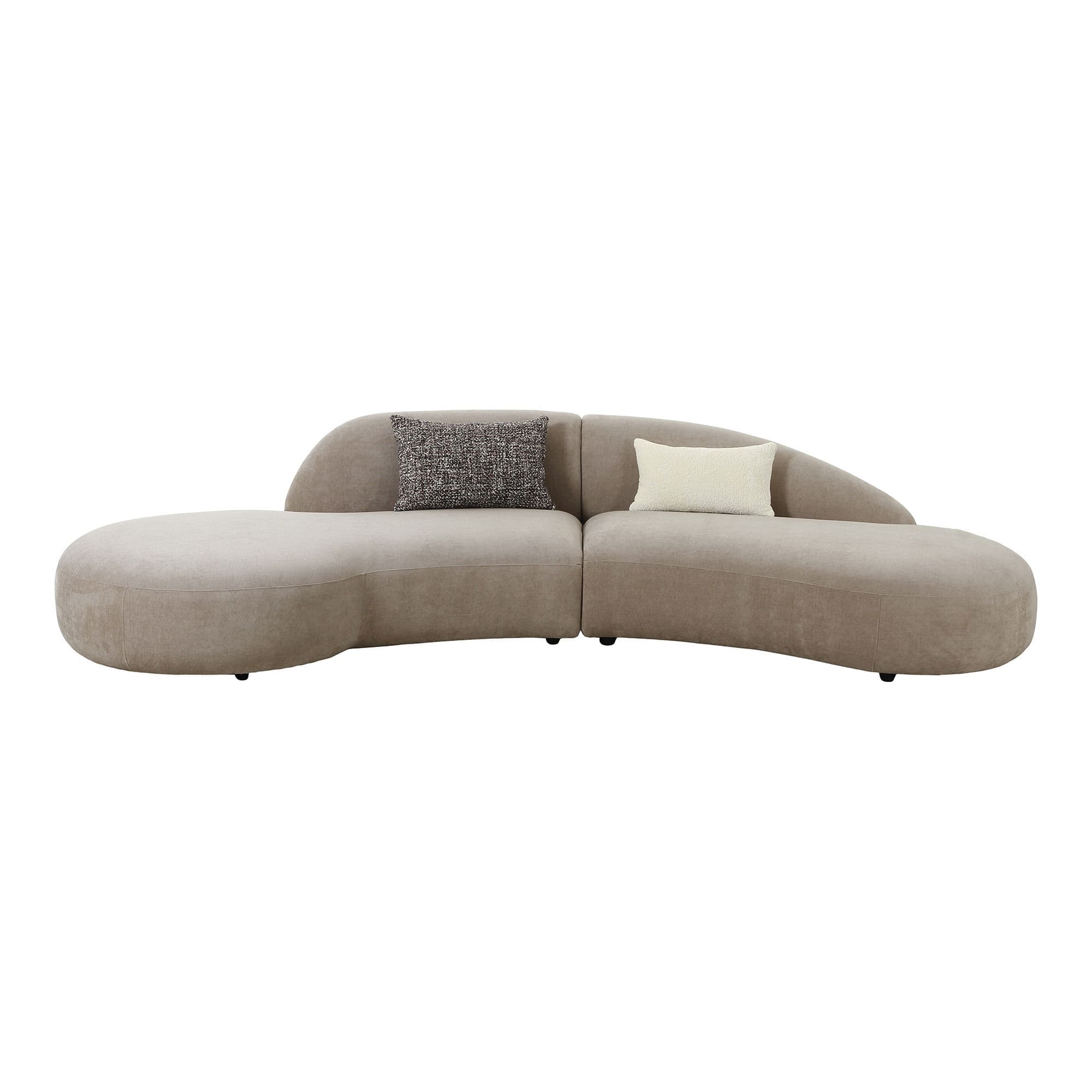 HOUSE NORDIC Soffa med 2 kuddar, chenille, natur, HN1256