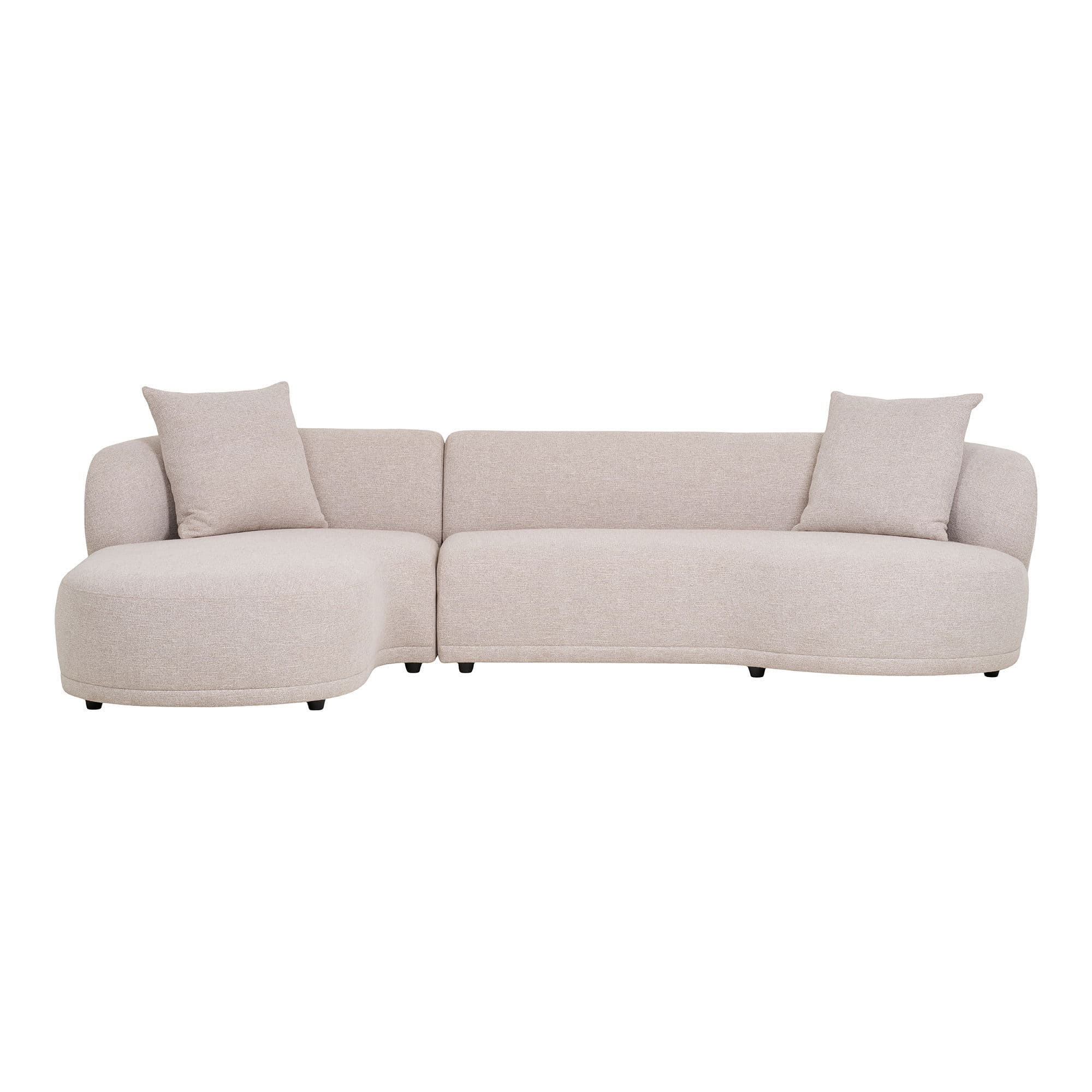 HOUSE NORDIC Kingston soffa - Soffa med 2 kuddar, vänstervänd, natur, HN1295