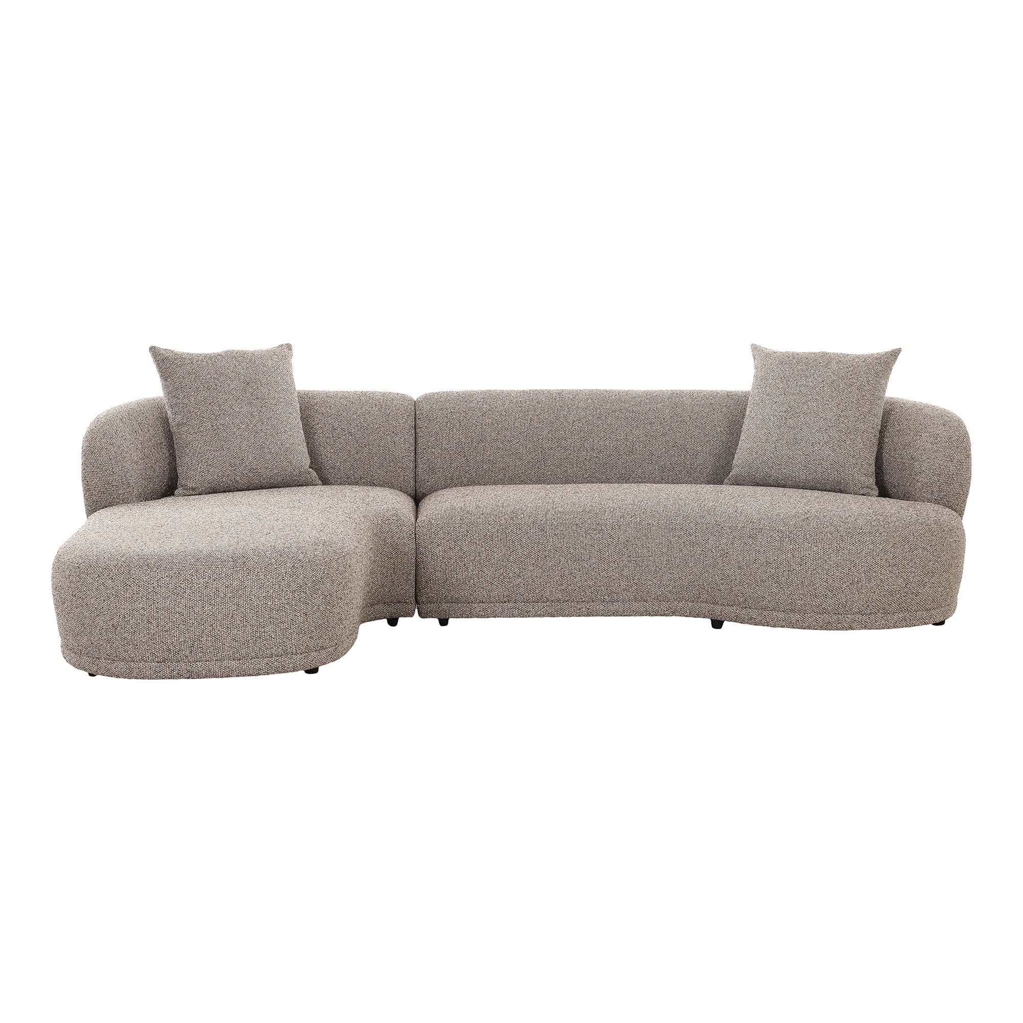 HOUSE NORDIC Kingston Soffa - Soffa med 2 kuddar, vänstervänd, brun, HN1299