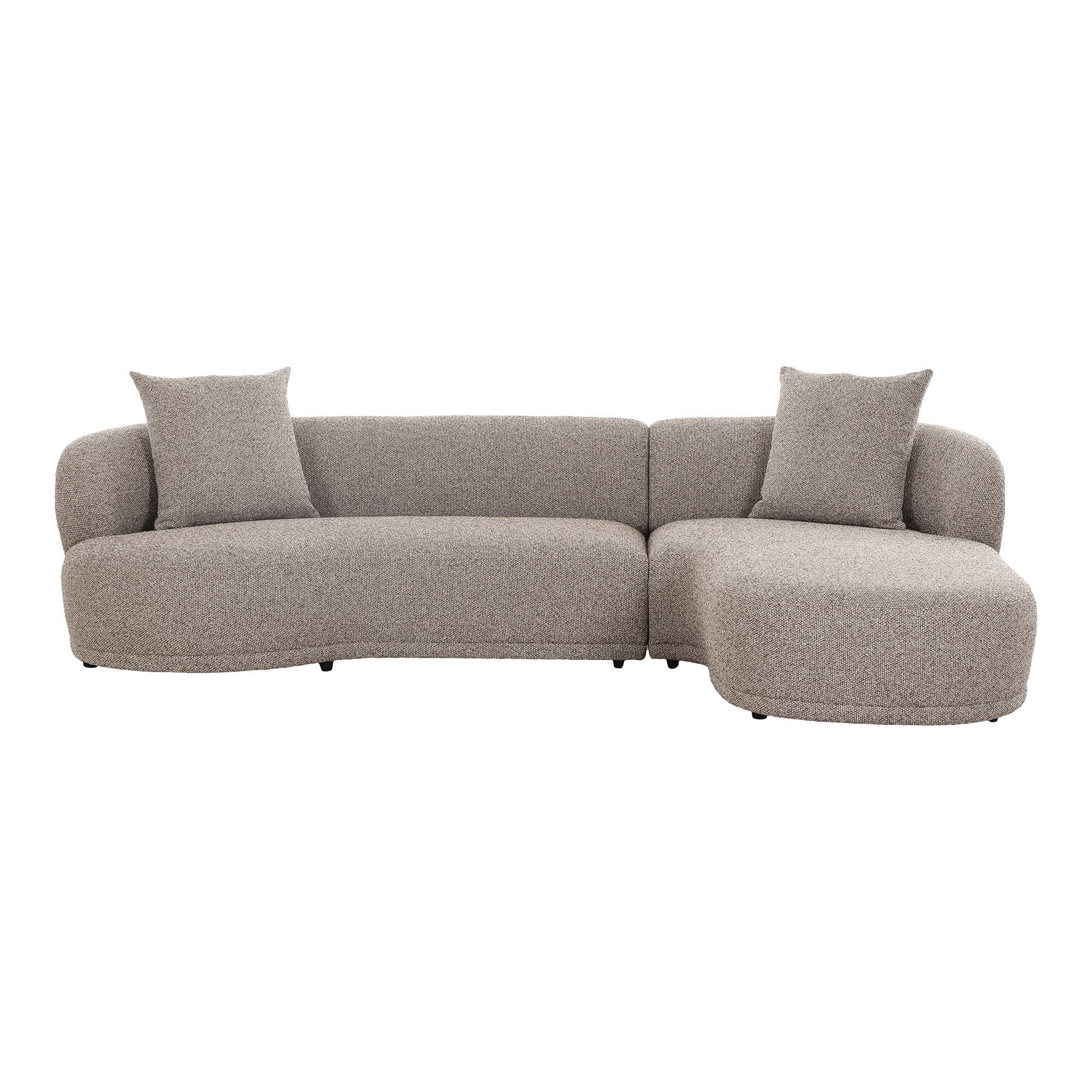 HOUSE NORDIC Kingston Soffa - Soffa med 2 kuddar, högervänd, brun, HN1299
