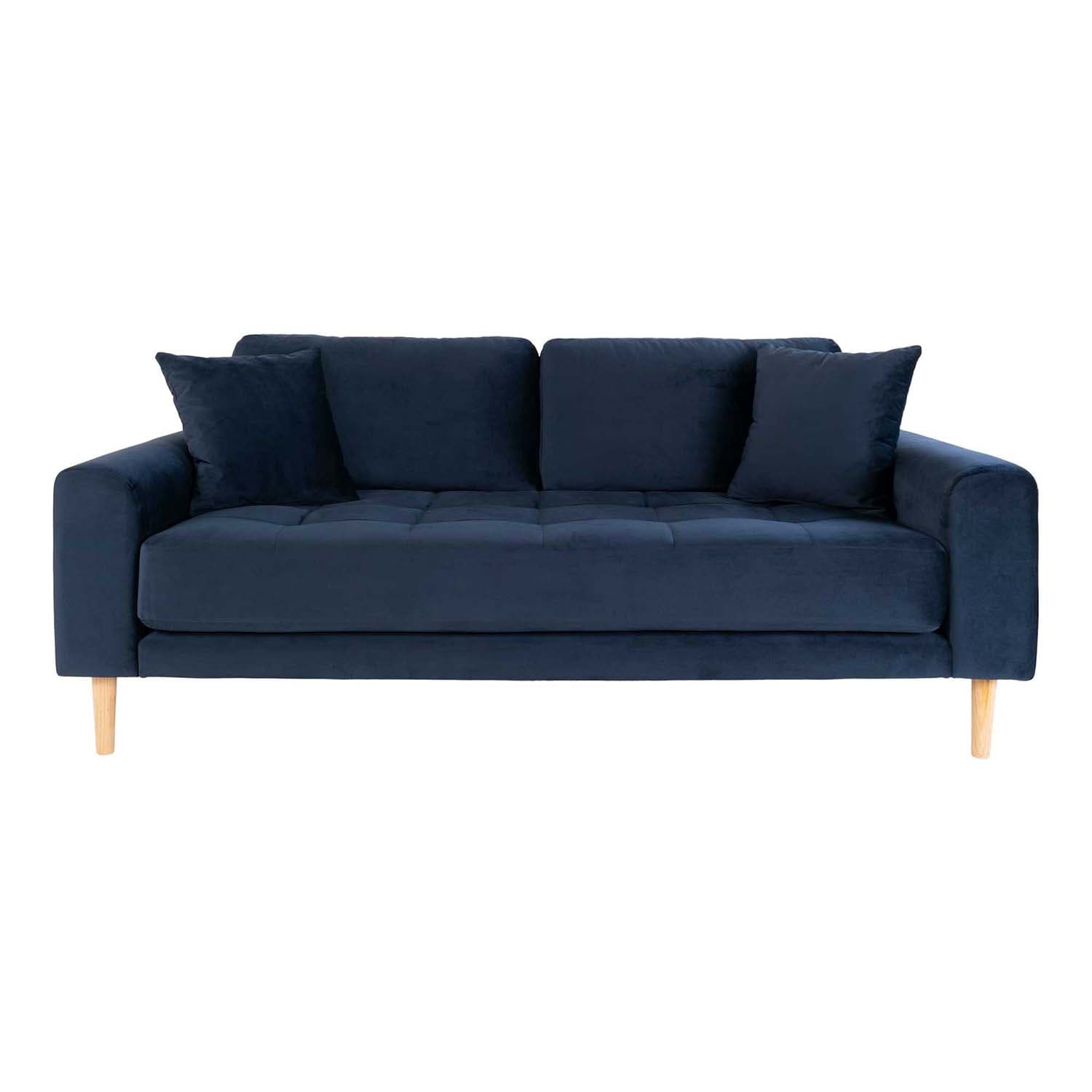HOUSE NORDIC Lido 2.5 Persoffa - Mörkblå Velour och Naturträ