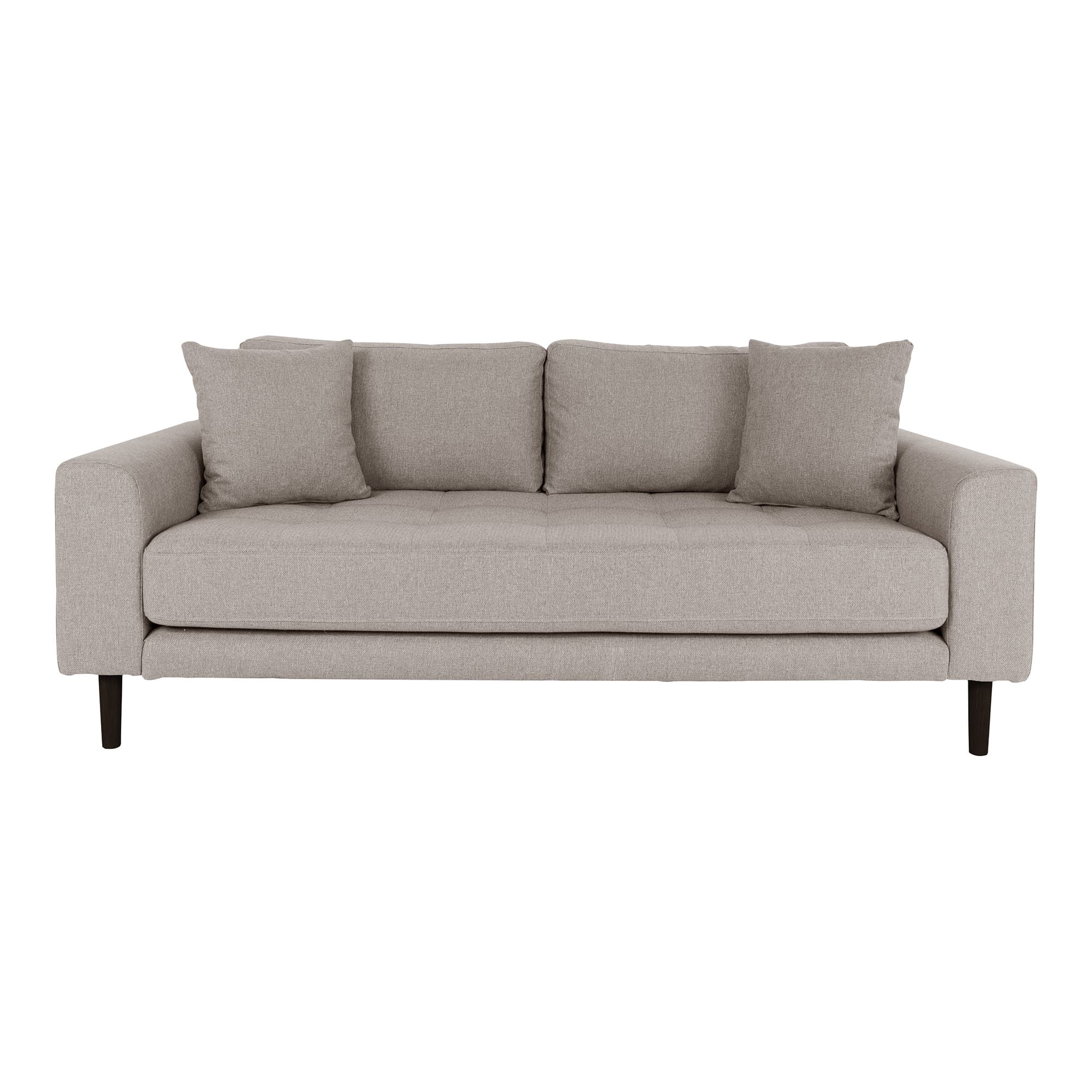HOUSE NORDIC Lido 2,5 pers. sofa, m. 2 kuddar - sten polyester och svart trä
