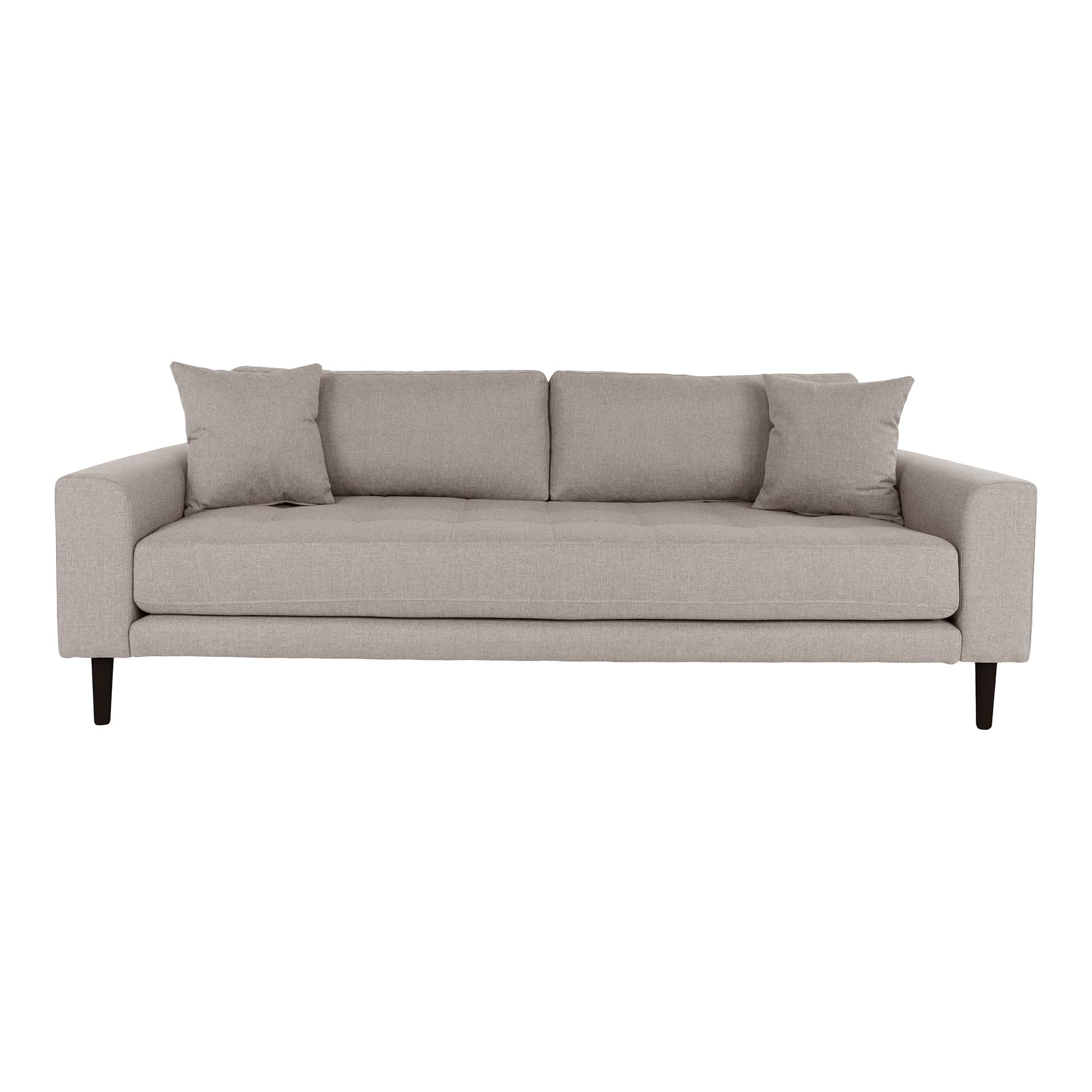 HOUSE NORDIC Lido 3 pers. sofa, m. 2 kuddar - sten polyester och svart trä