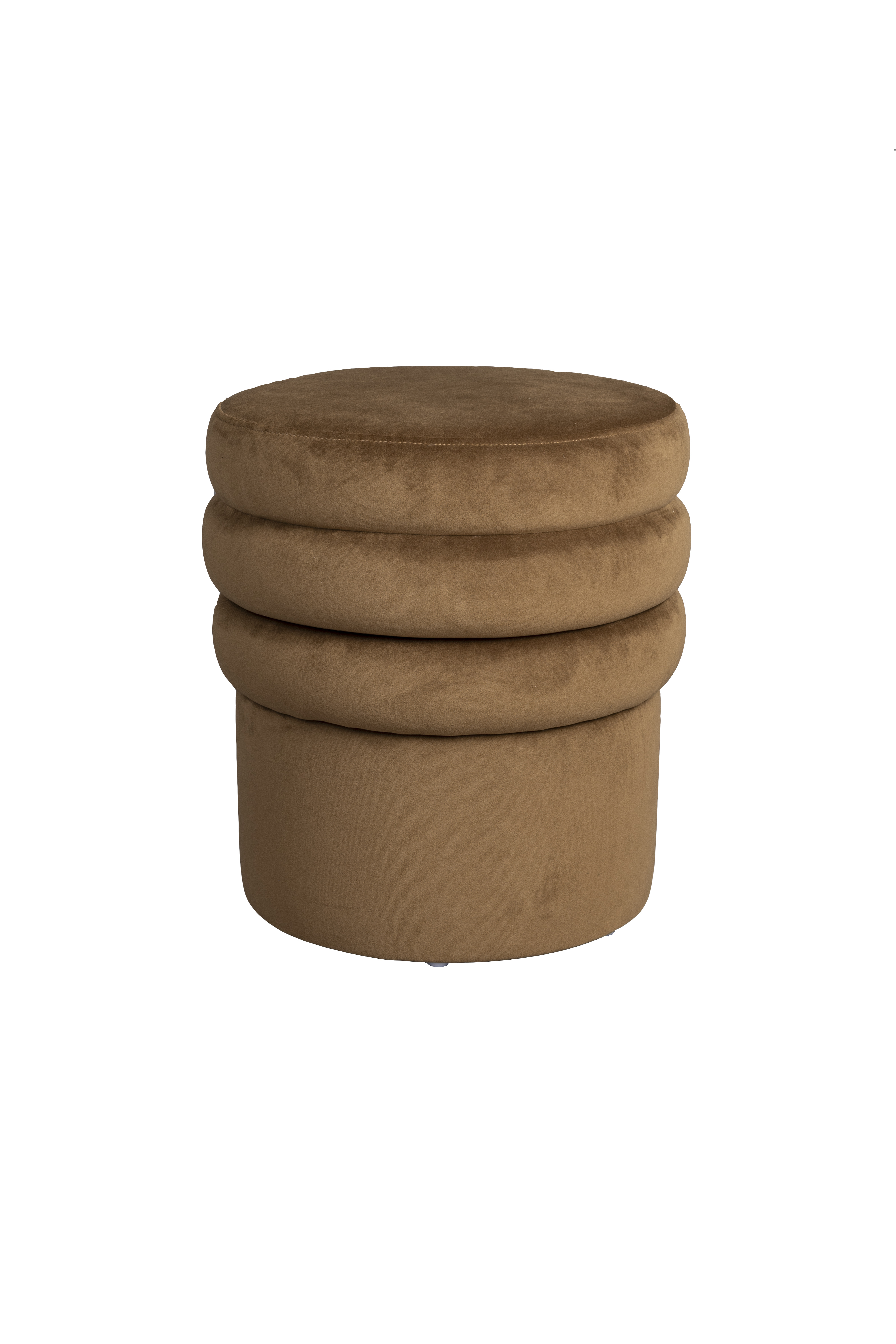 DUTCHBONE Aditi-puff, rund - brun polyester (Ø40)