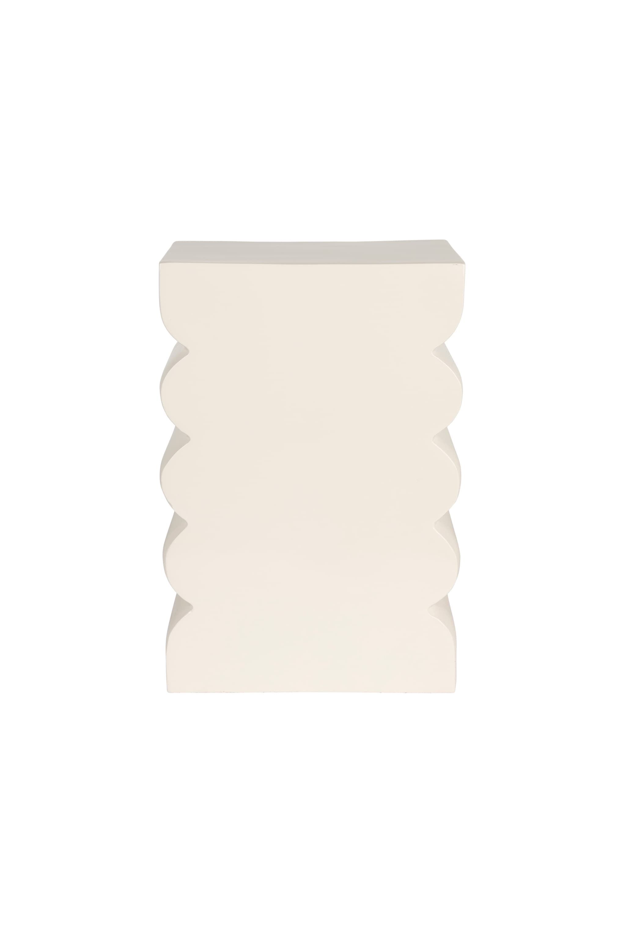 ZUIVER Curves pall, rektangulär - blank beige aluminium (21x30)