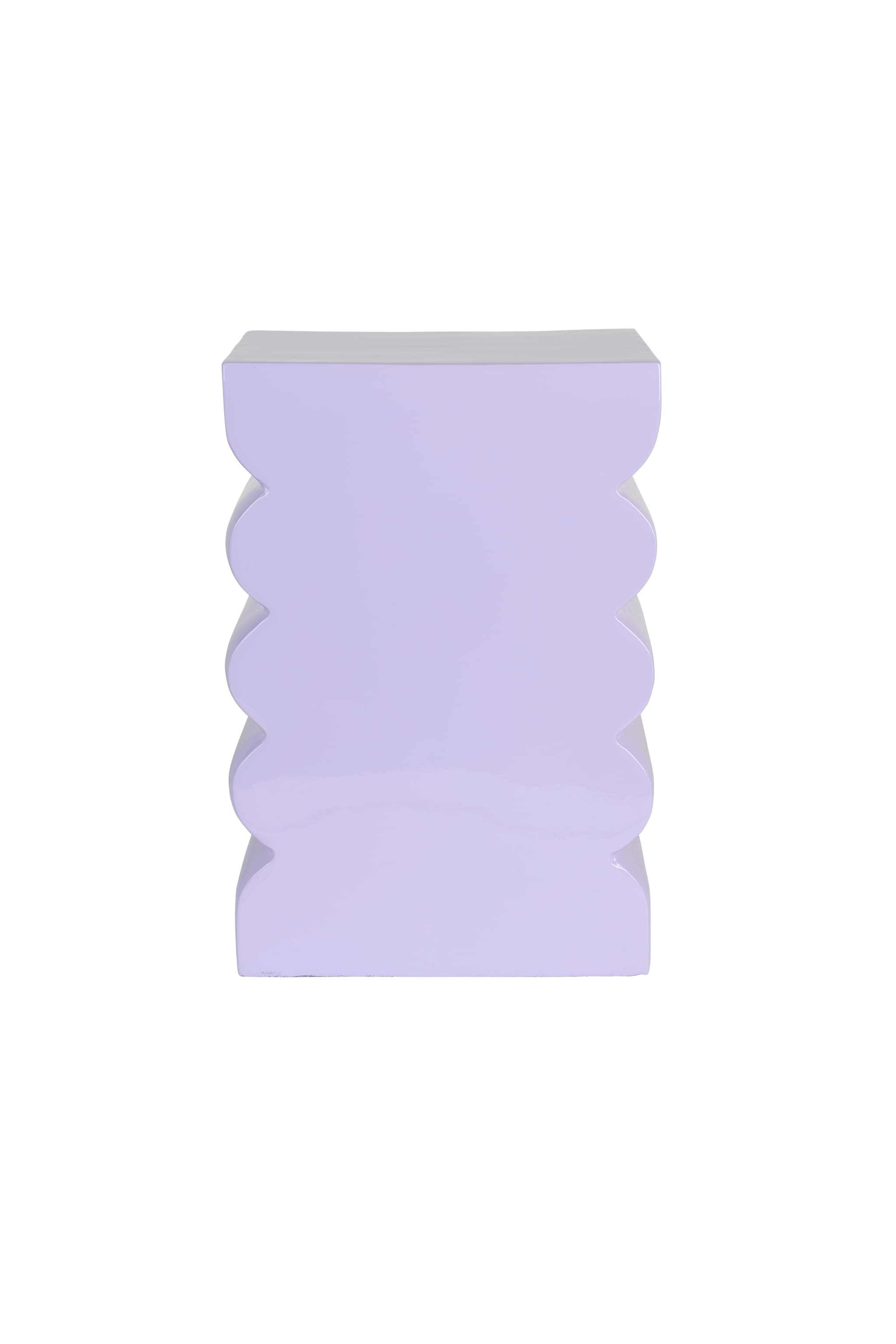ZUIVER Curves pall, rektangulär - glänsande lila aluminium (21x30)