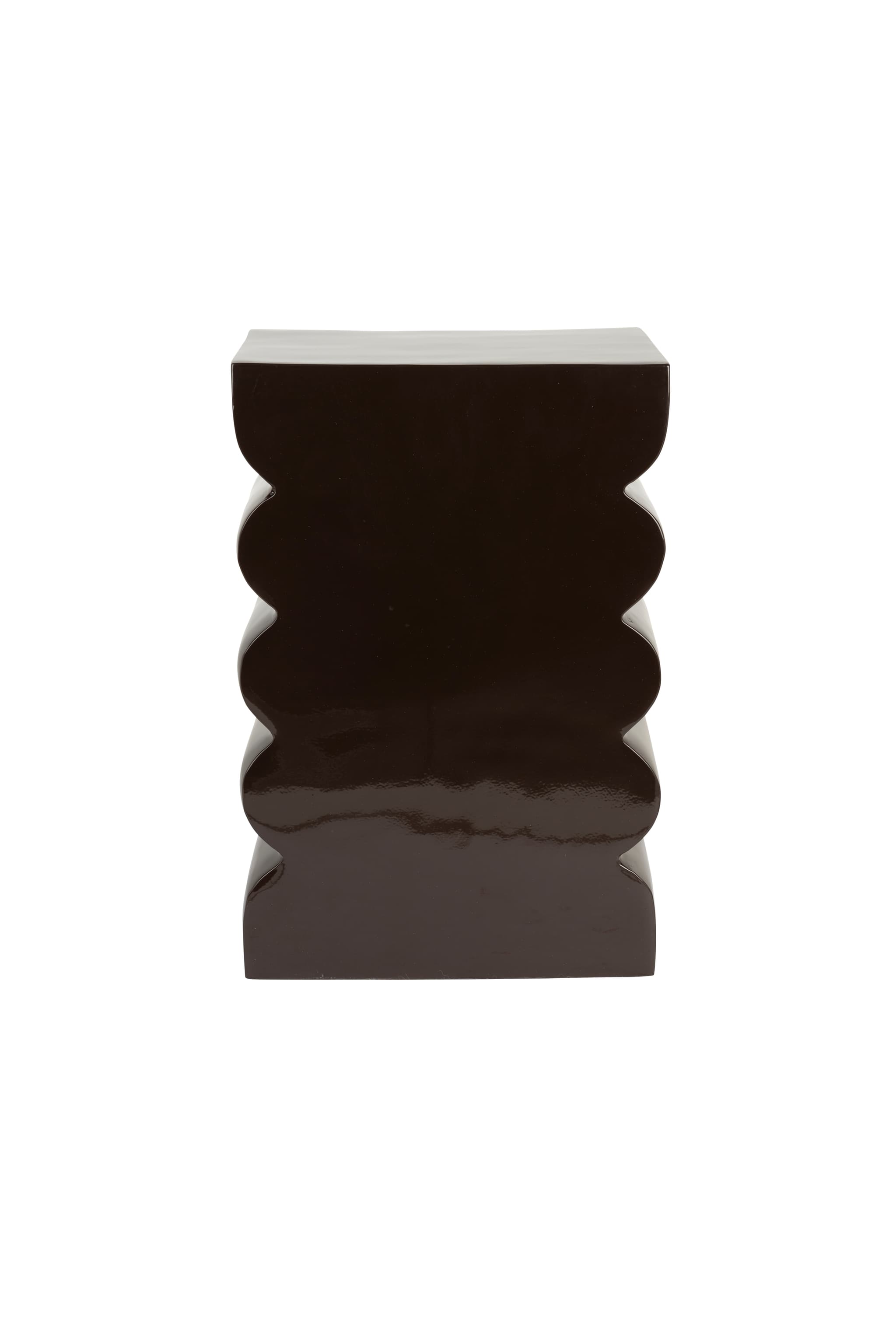 ZUIVER Curves pall, rektangulär - glänsande brun aluminium (21x30)