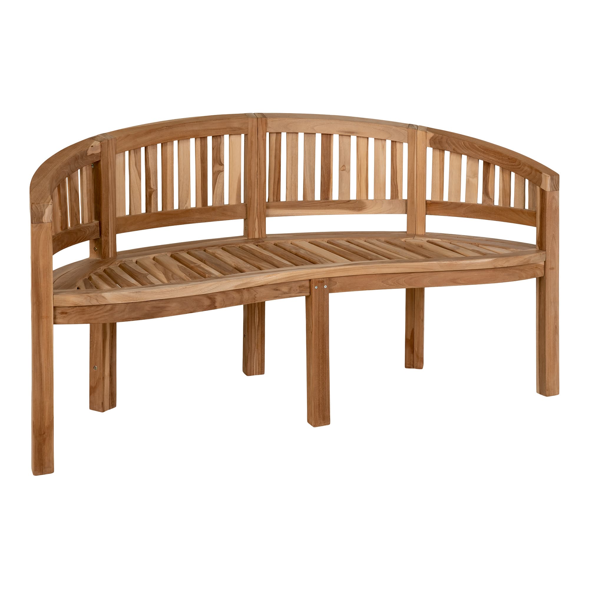 HOUSE NORDIC Boca Banana trädgårdsbänk, med ryggstöd - naturligt teak (150x60)