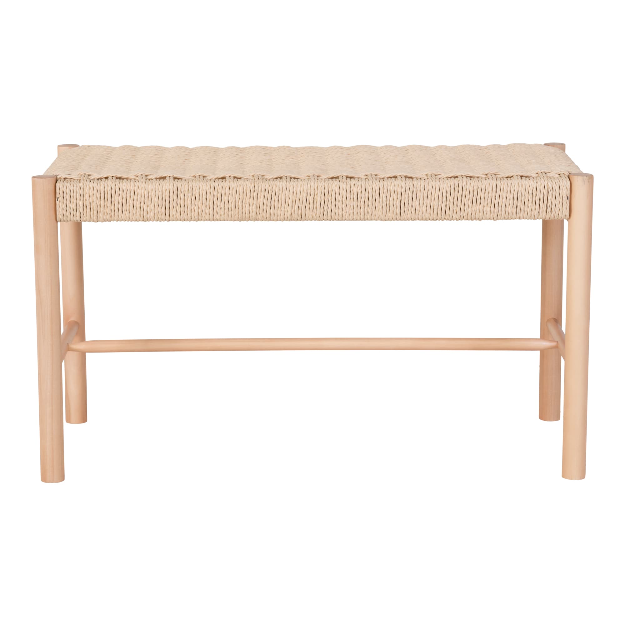 HOUSE NORDIC Abano bänk - flätat av naturligt papper och naturligt poppelträ (35x80)